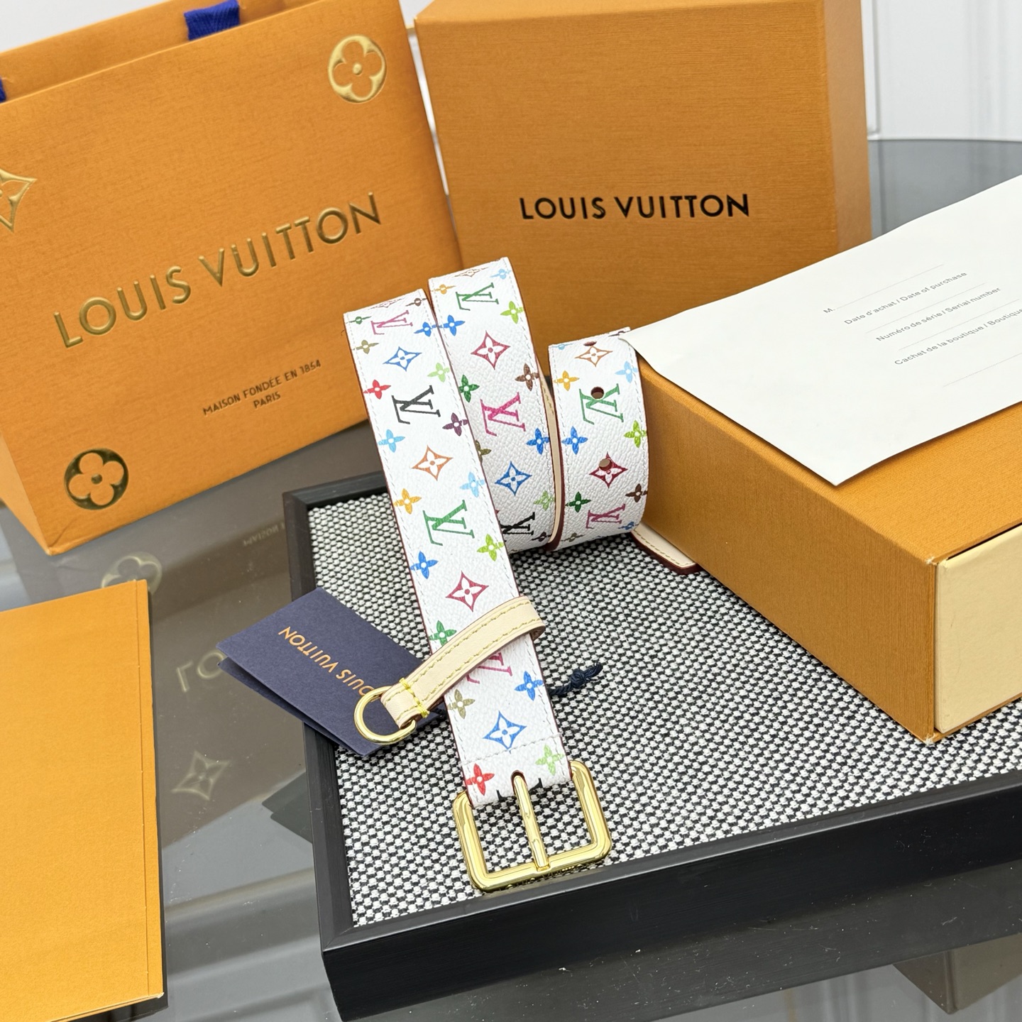[LV Belts]LV Renewed interpretation of the classic Murakami Takashi three-colo