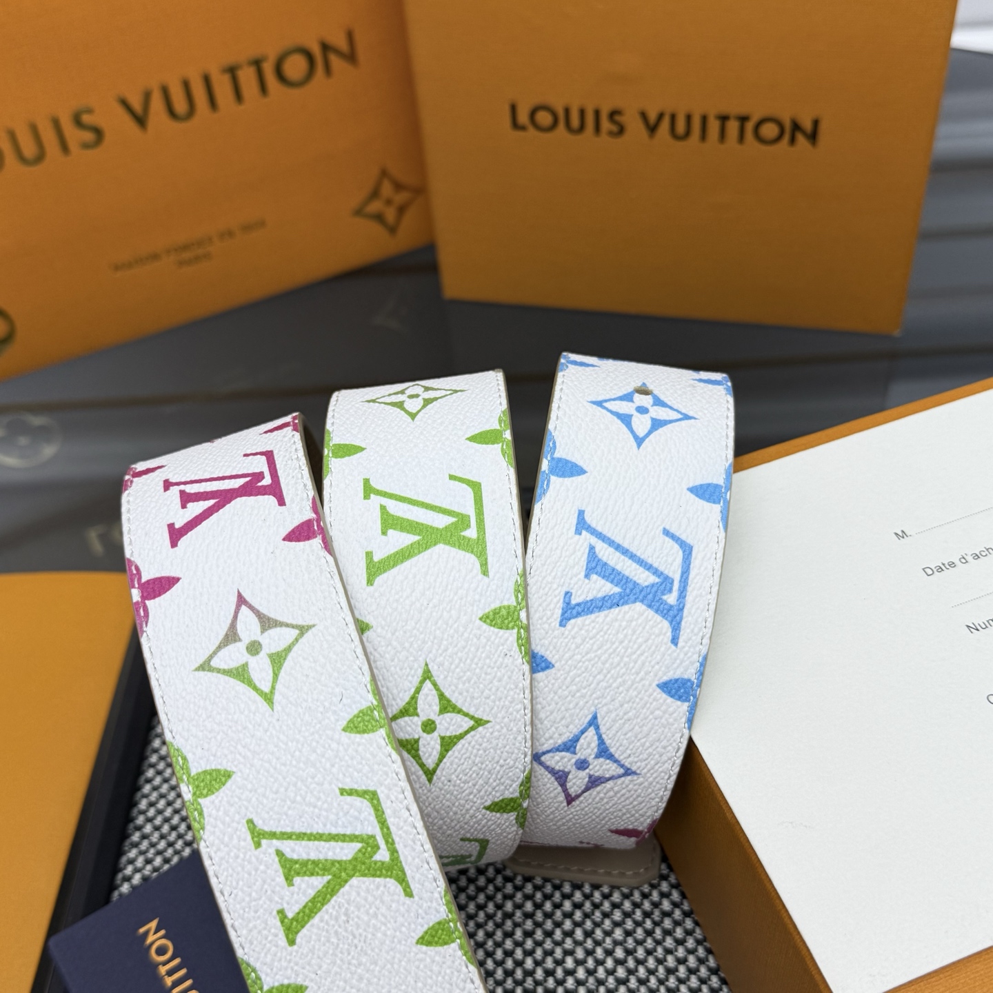 [LV Belts]LVFlower double-sided belt made of Monogram coated canvas The LVFlow