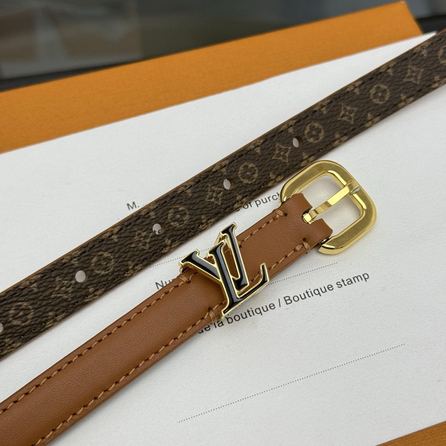Louis Vuitton 1.5cm V Darling Belt: Smooth Leather & Monogram Canvas 9 i1754238528125 2403 0 7