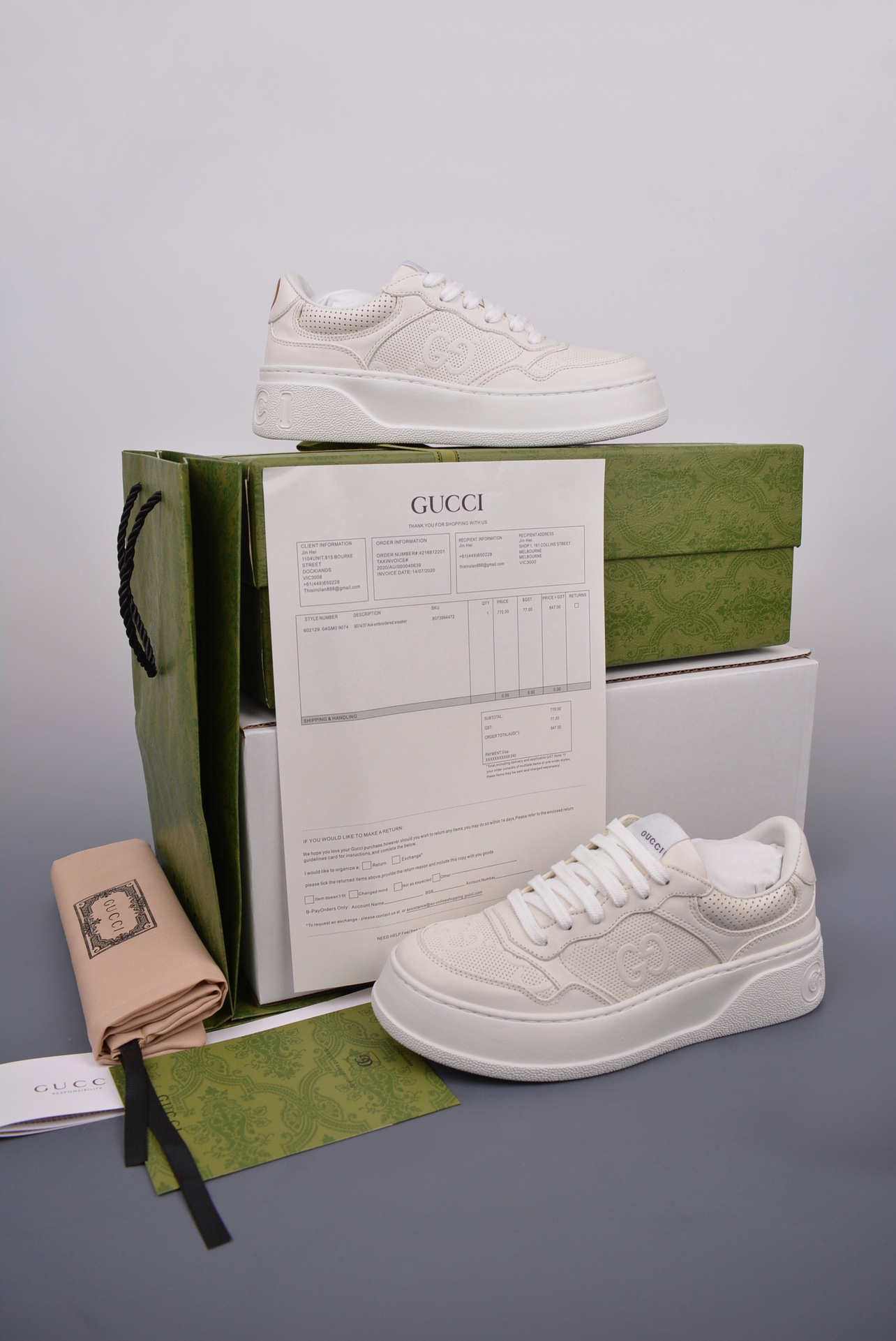 Gucci Screener GG High-Top Sneaker 古驰饼干鞋 运动休闲鞋系列