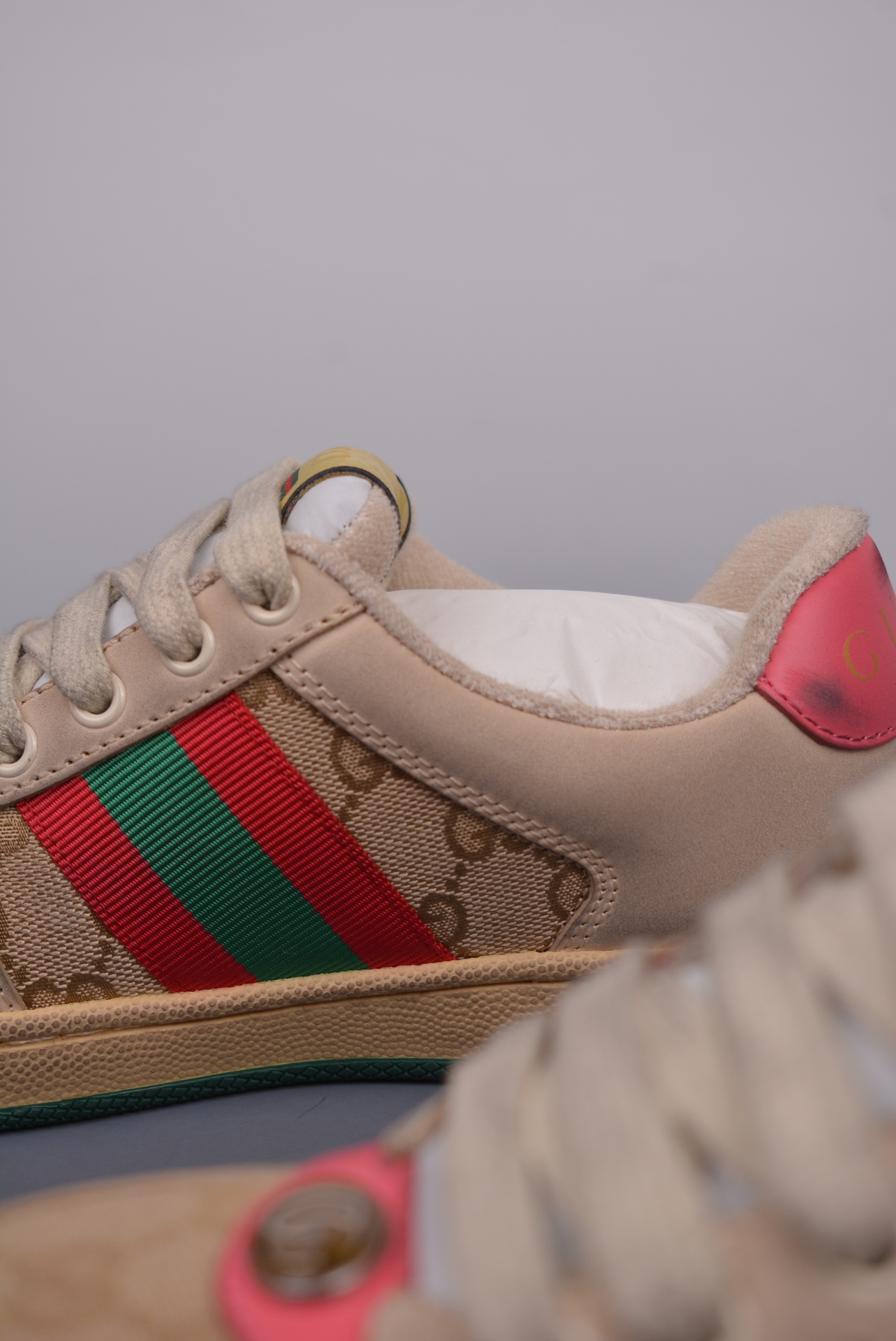 Gucci Distressed Screener sneaker 天花板级别 古驰小脏鞋系列 经典原型复古做旧老爹板鞋