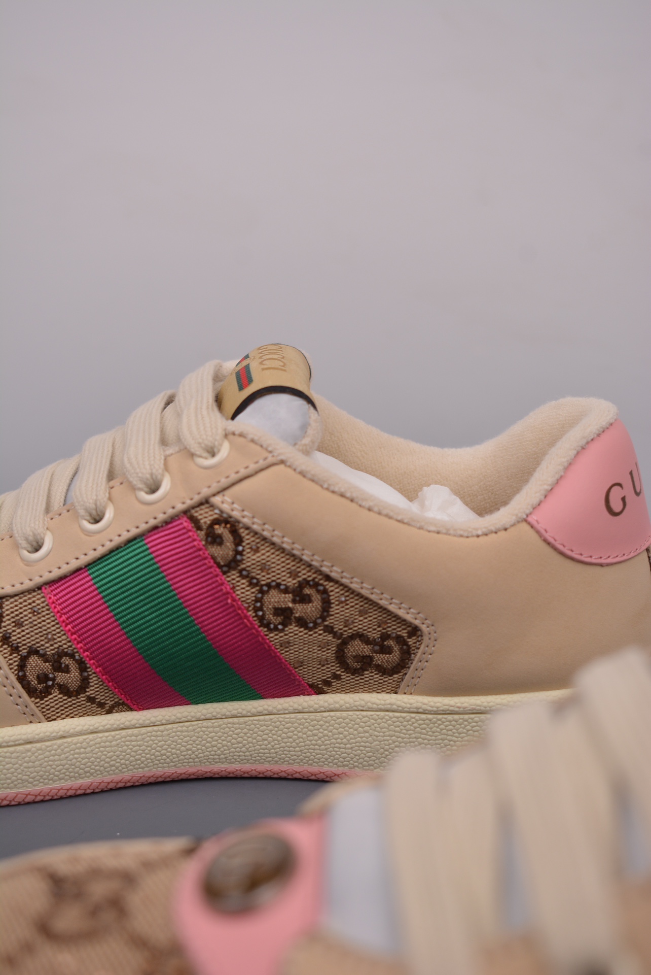 Gucci Distressed Screener sneaker古驰小脏鞋系列 经典原型复古百搭做旧老爹板鞋