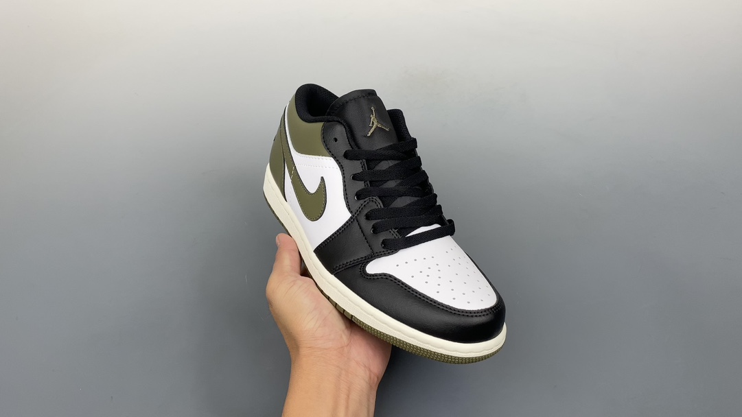 Air Jordan 1 Skateboard Shoes Air Jordan Black Green White Low Tops