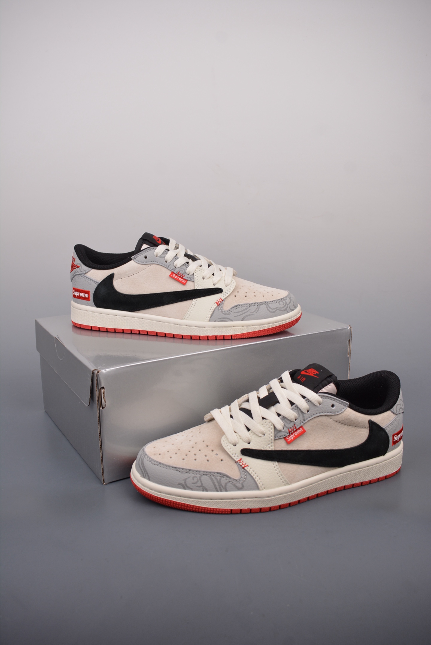 Fragment x Travis Scott x Supreme Air Jordan 1 Low 三方联名倒钩  DM7866-078