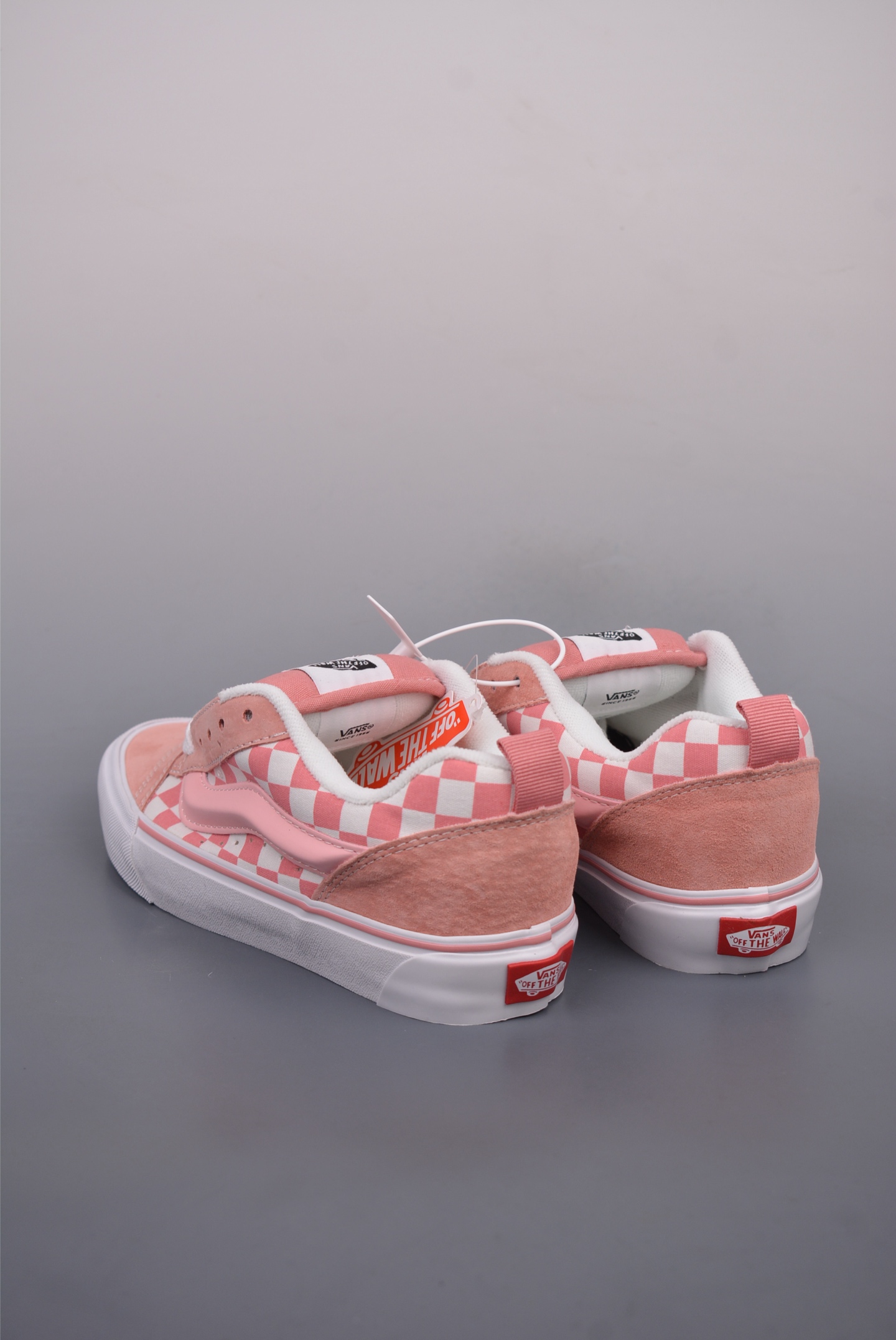 Vans Knu Skool 少女粉格 面包鞋 舒适时尚防滑耐磨低帮休闲板鞋