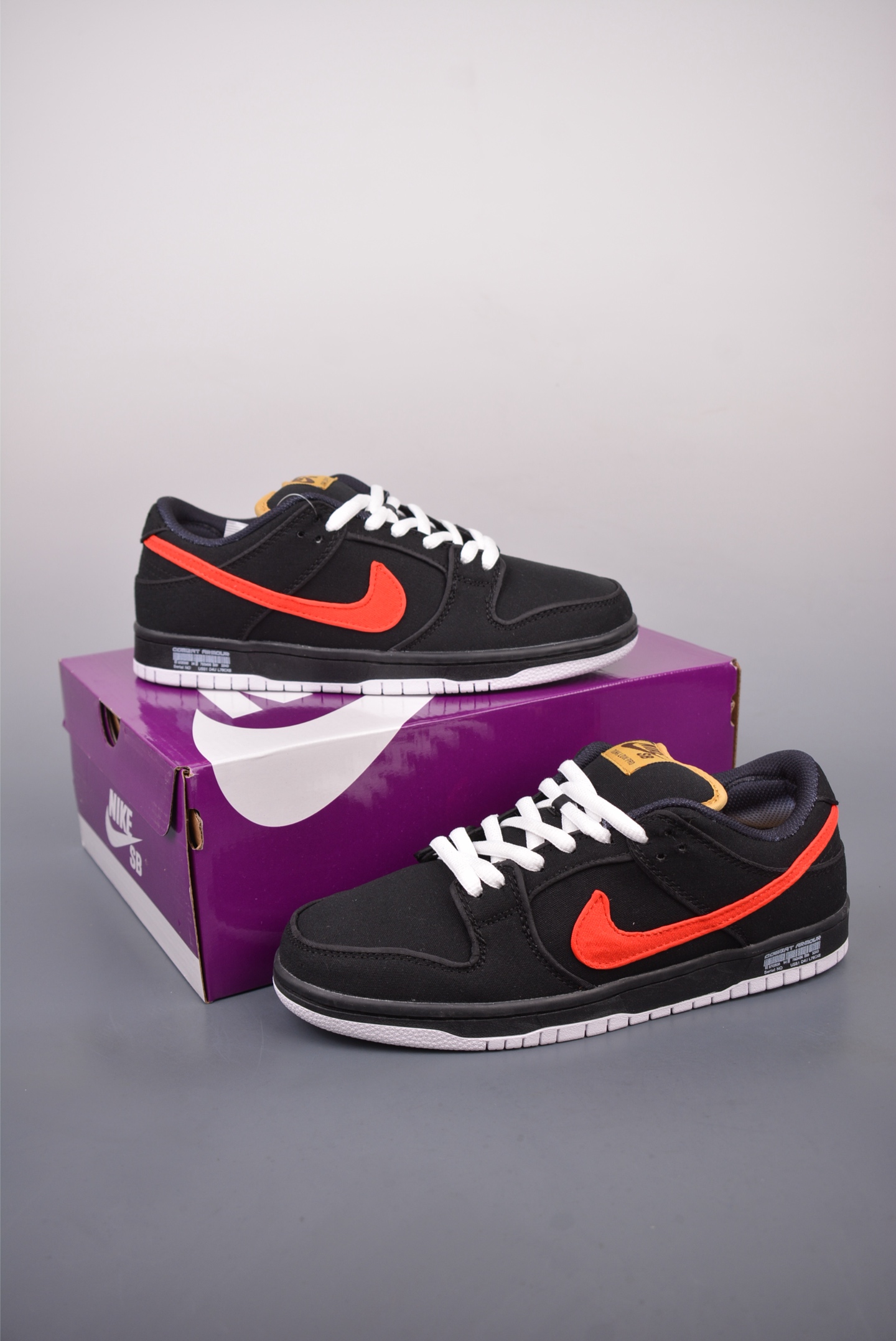 220  Nike SB Dunk Low 黑红黄帆布 解构抽绳鞋带  FN5880-001