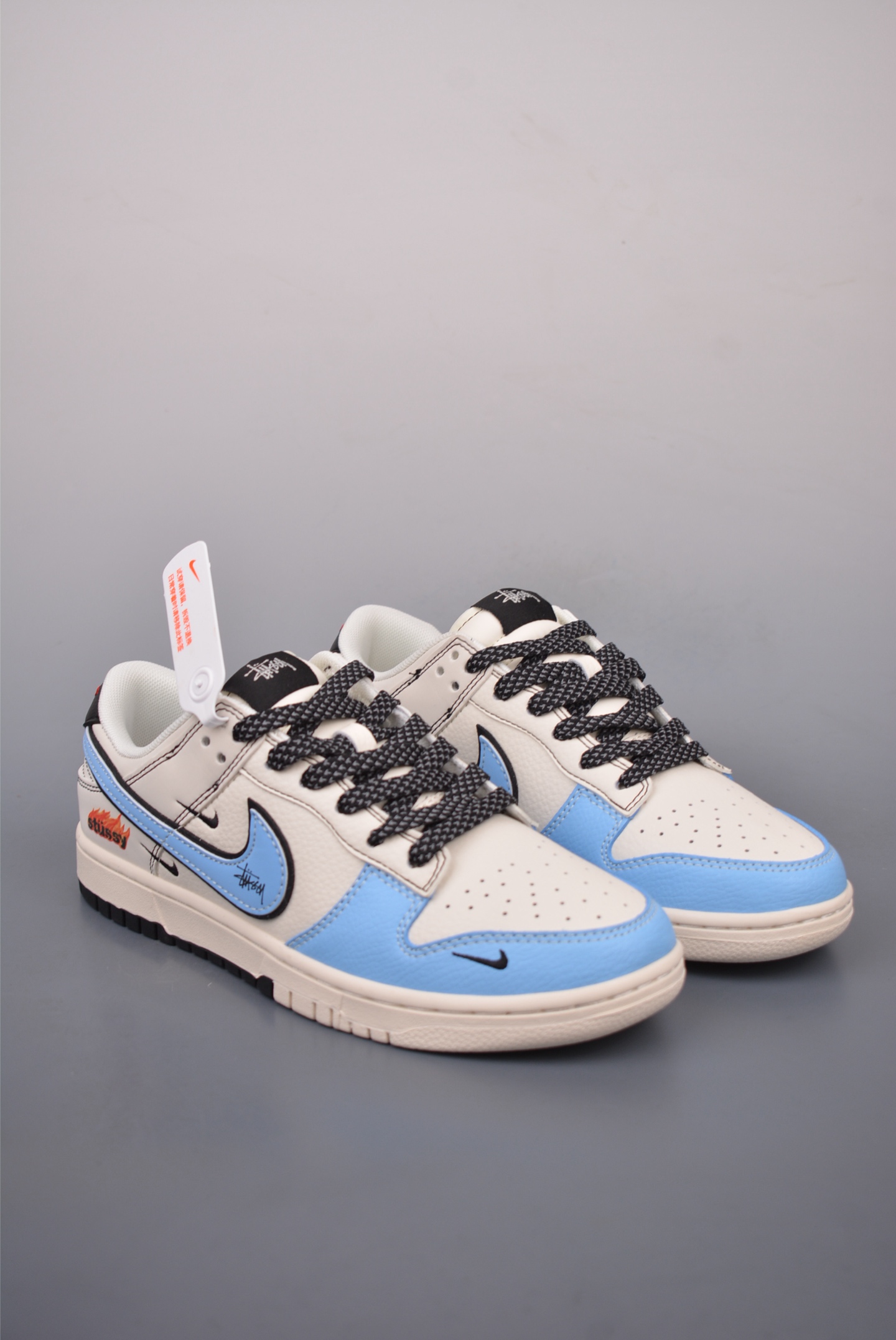 280  Nike SB Dunk Low 斯图西联名 解构抽绳鞋带  ZH2598-225