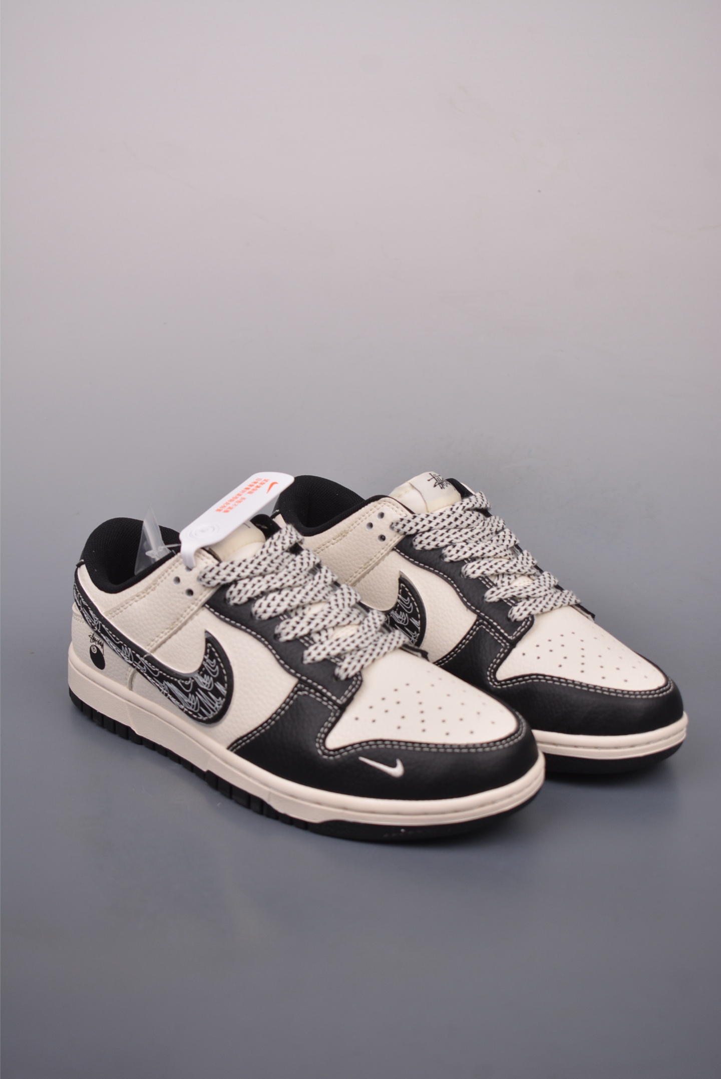 260  Nike SB Dunk Low 黑8联名 解构抽绳鞋带  SD6868-105