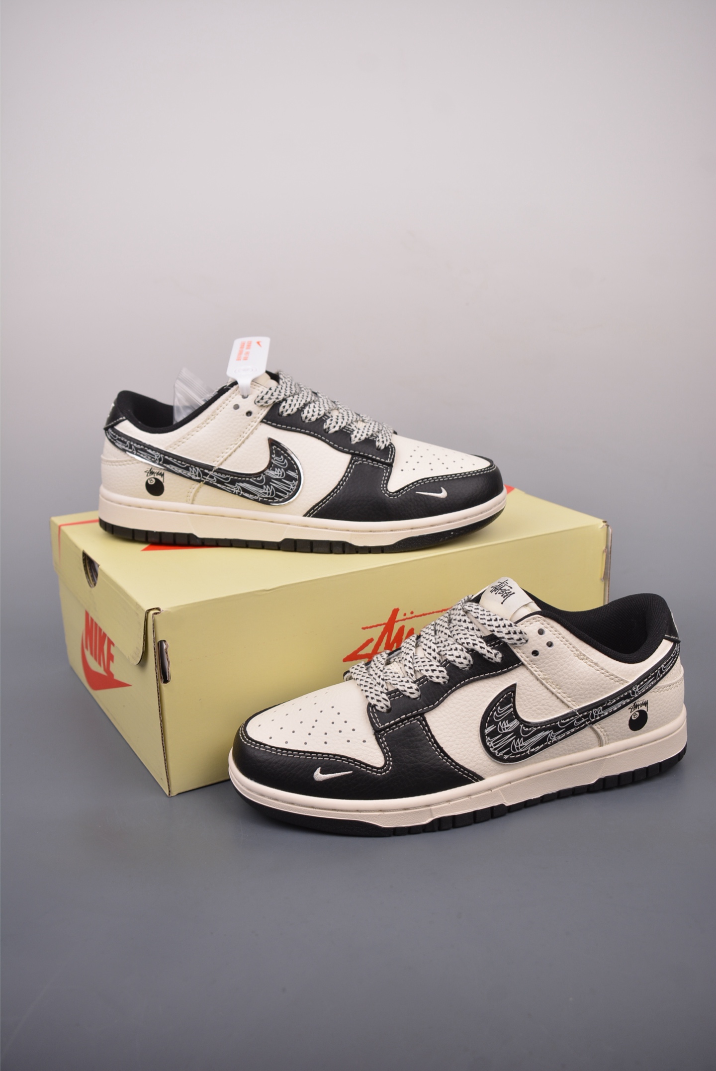 260  Nike SB Dunk Low 黑8联名 解构抽绳鞋带  SD6868-105