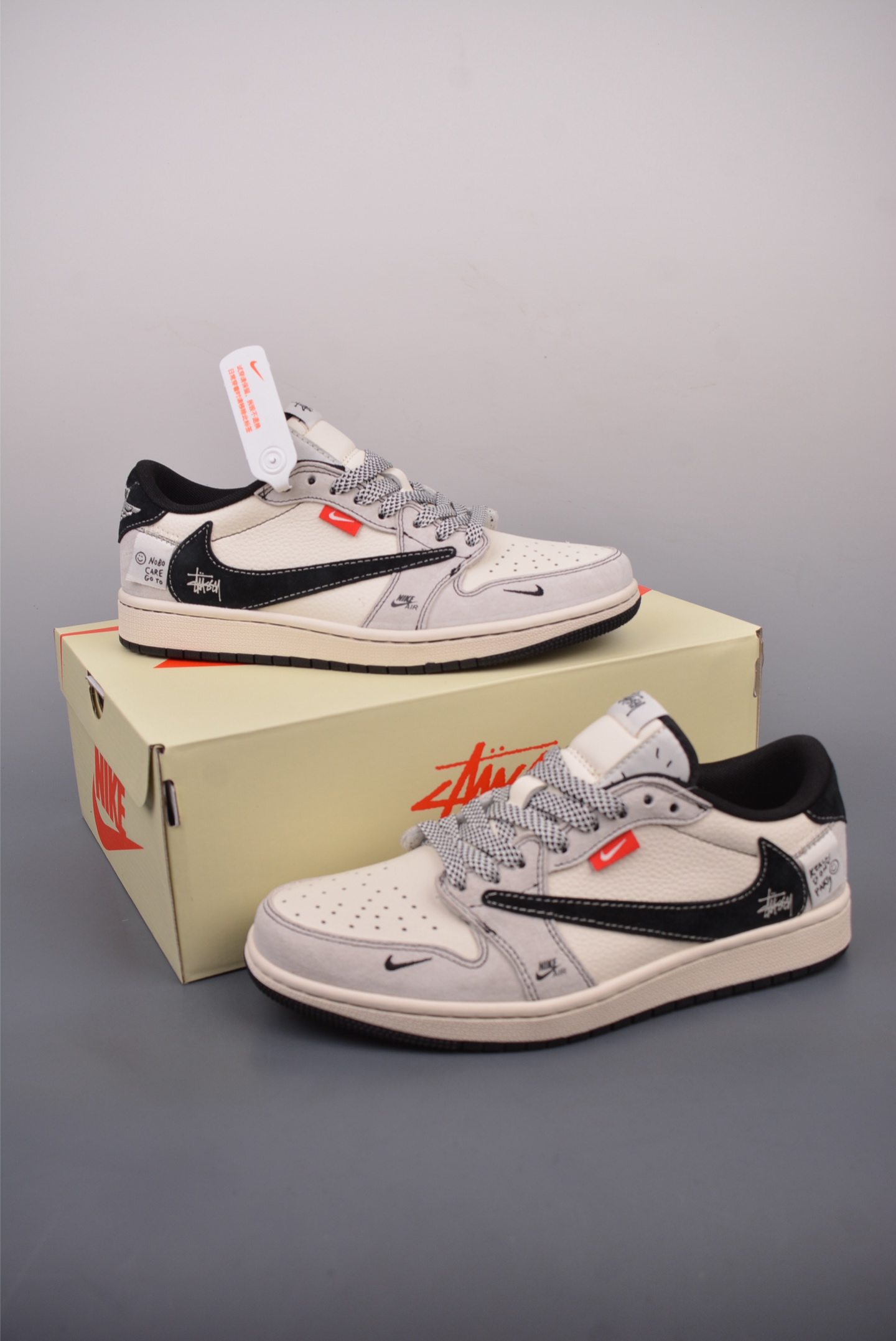 280  Fragment x Travis Scott x 斯图西 Air Jordan 1 Low 三方联名倒钩  XY5066-301
