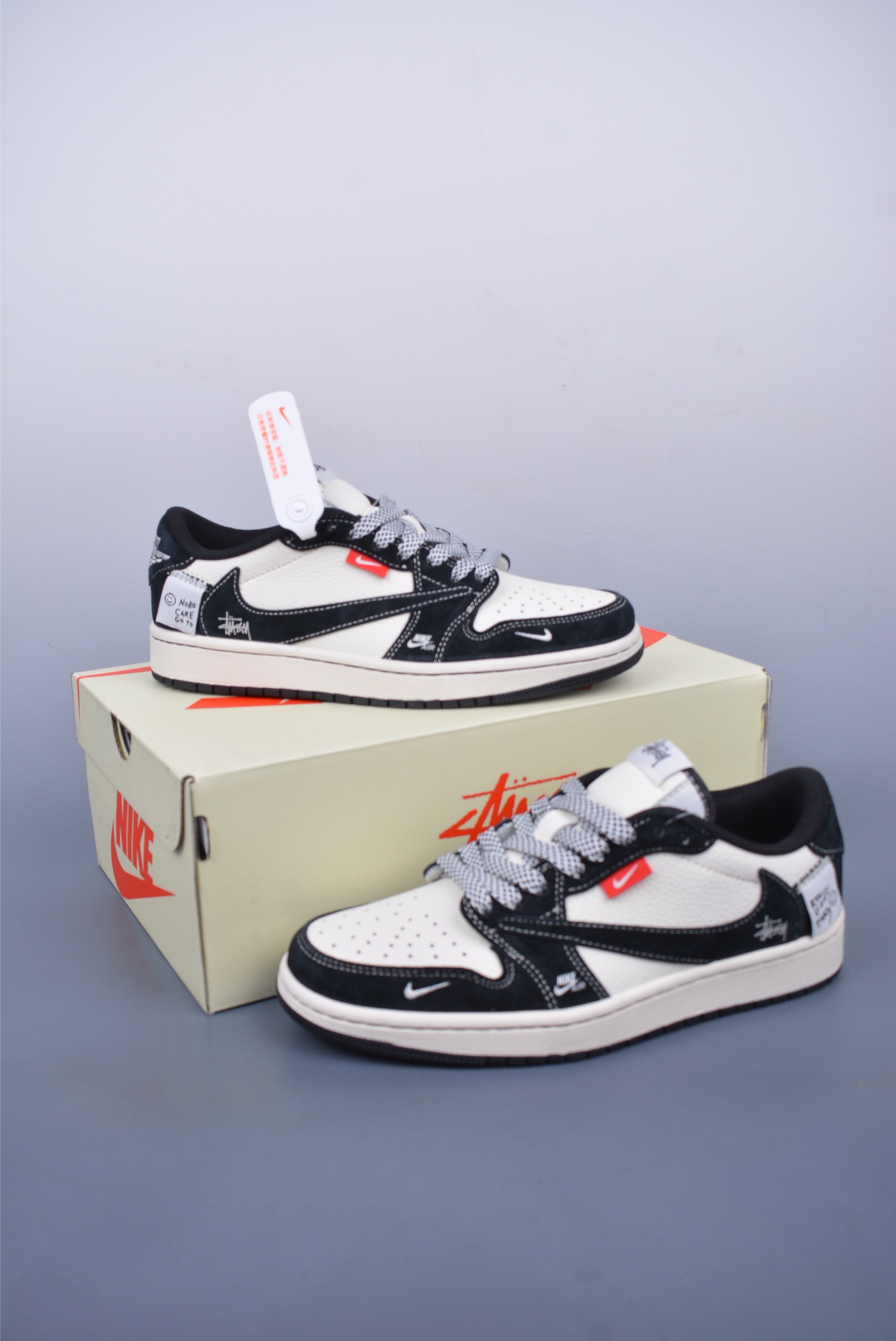 280  Fragment x Travis Scott x 斯图西 Air Jordan 1 Low 三方联名倒钩  YX5066-299