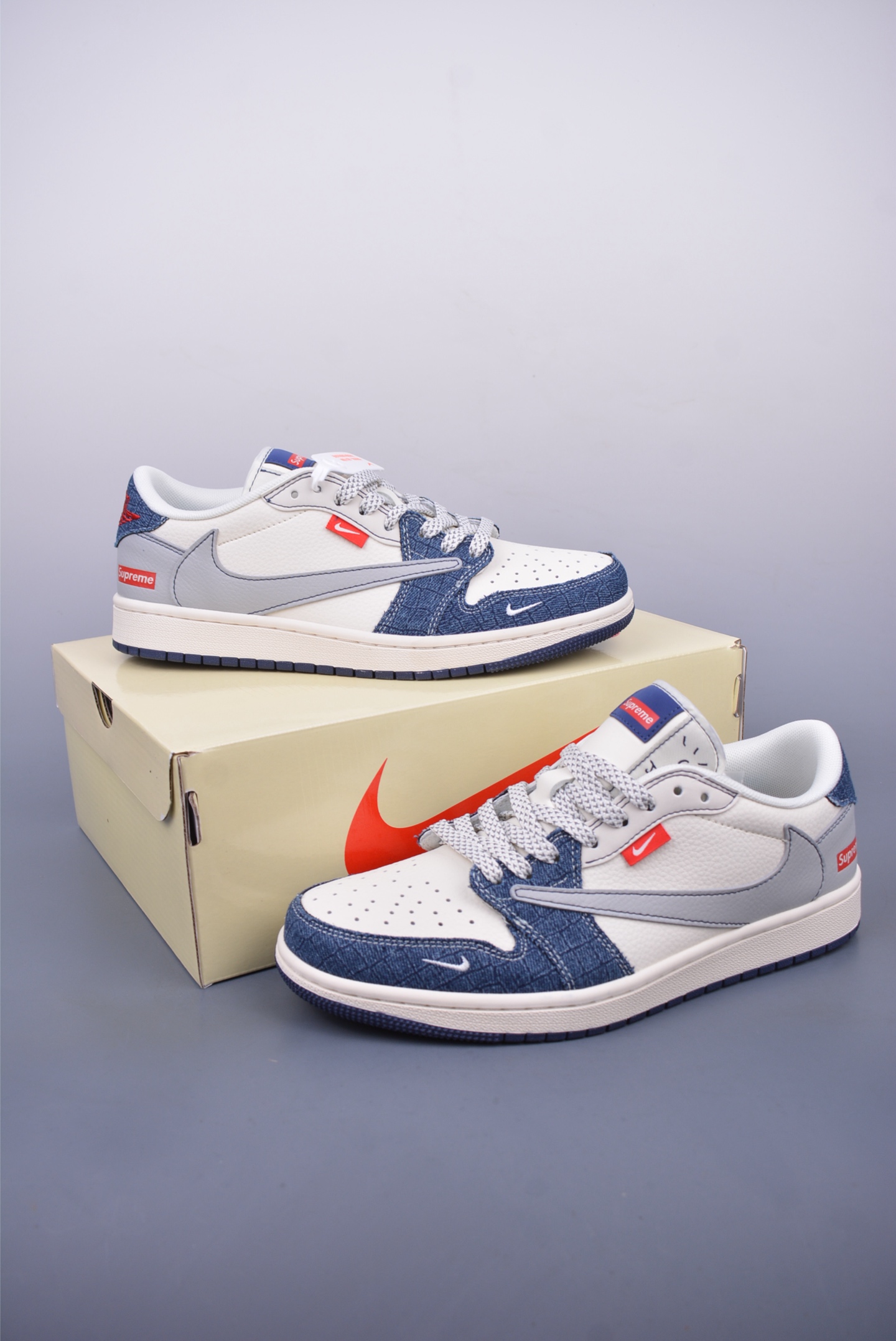 Fragment x Travis Scott x Supreme Air Jordan 1 Low 三方联名倒钩 JJ2508-565