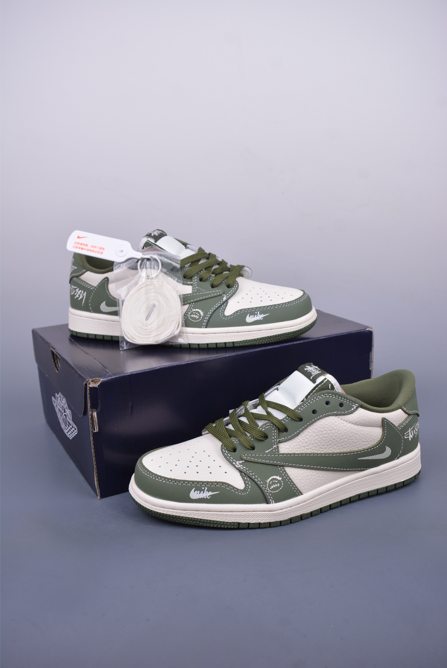 280 Fragment x Travis Scott x 斯图西 Air Jordan 1 Low 三方联名倒钩 XS2024-025