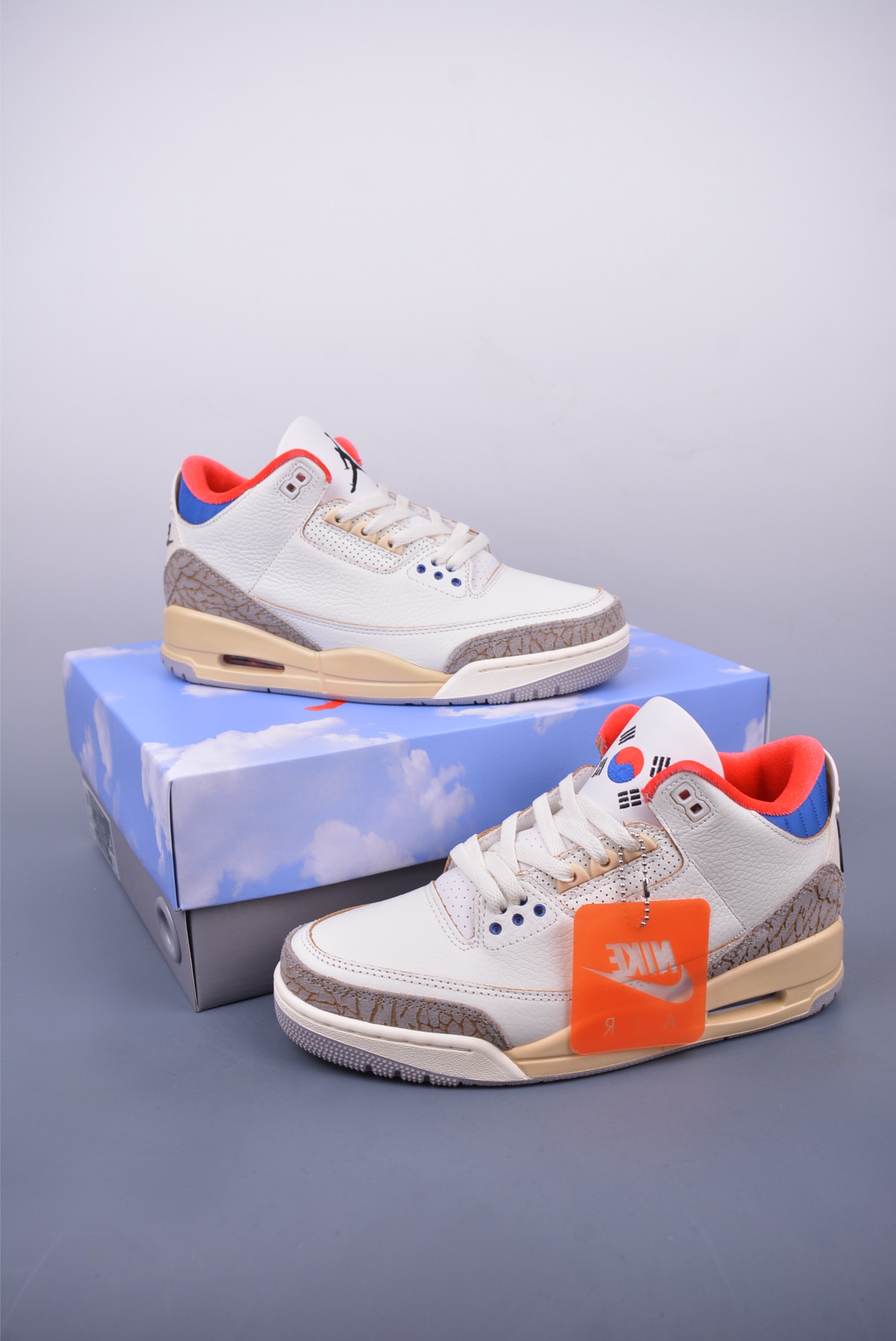 乔丹3代 AJ3 Air jordan 3 Retro 复刻白蓝红 IB1482-100