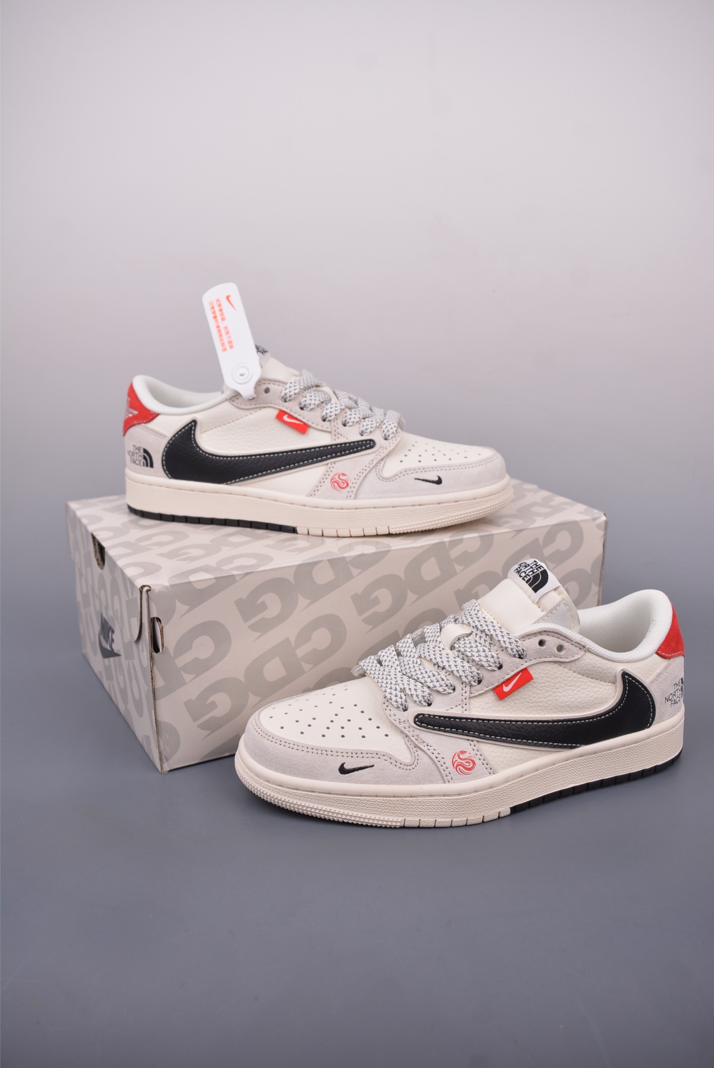 Fragment x Travis Scott x 北面 Air Jordan 1 Low 三方联名倒钩 YX5066-308