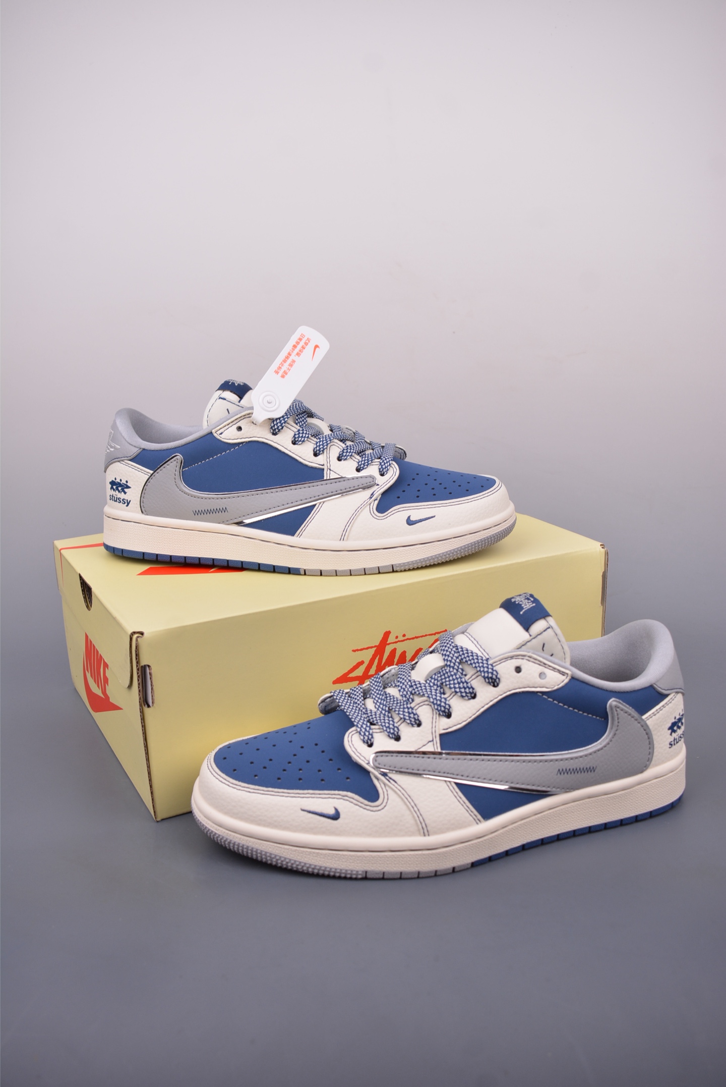 Fragment x Travis Scott x stussy Air Jordan 1 Low 三方联名倒钩 ZH2598-245