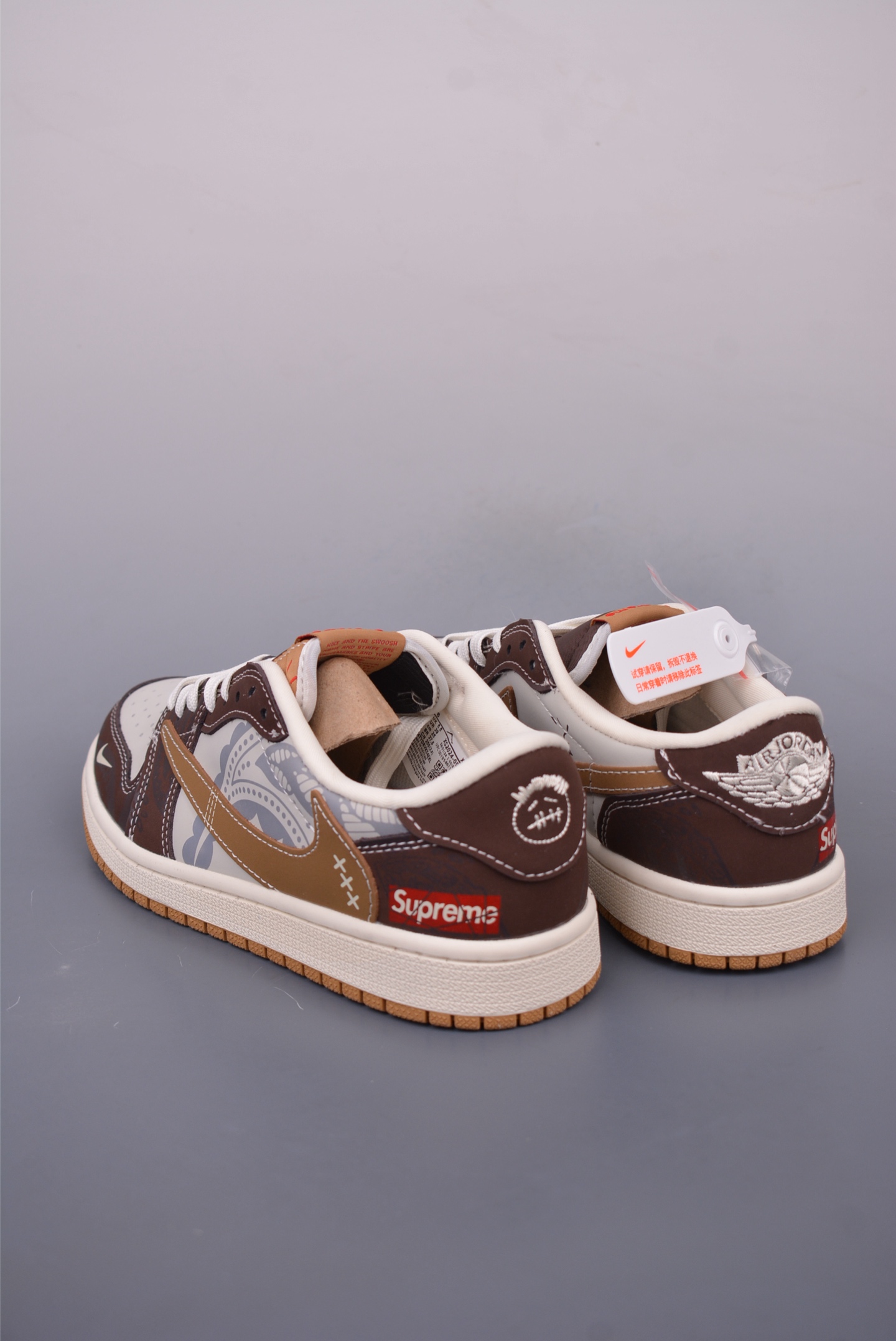 Fragment x Travis Scott x supreme Air Jordan 1 Low 三方联名倒钩 XS2024-055