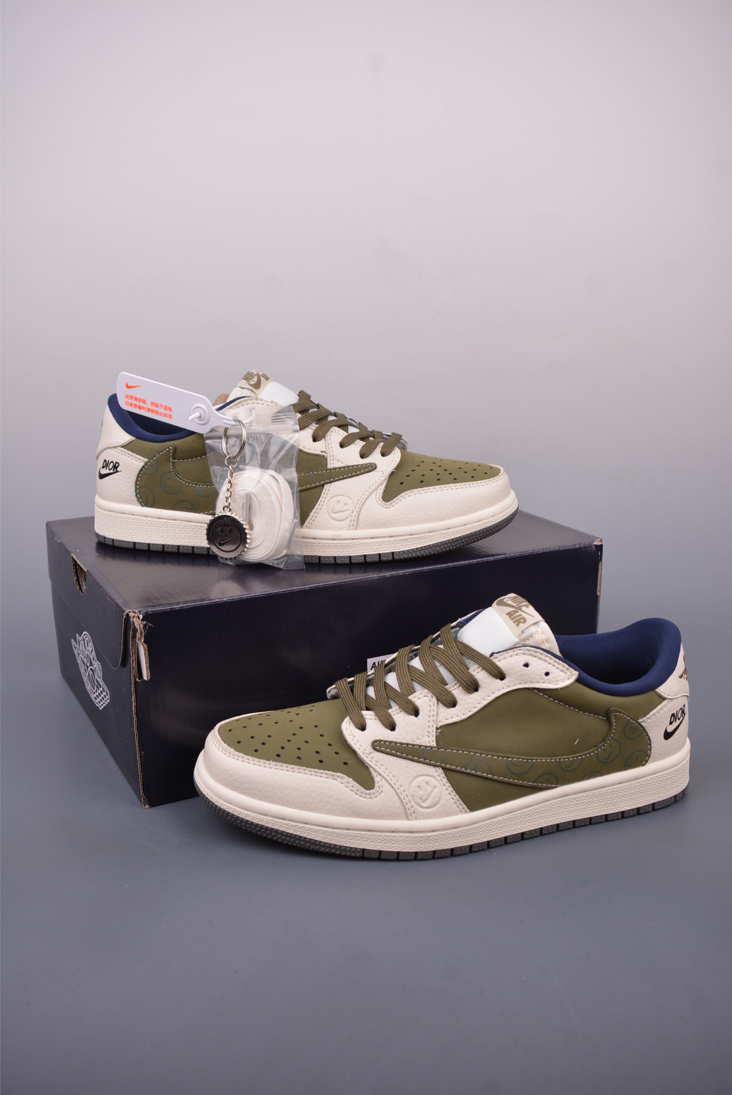 Fragment x Travis Scott x DIor Air Jordan 1 Low 三方联名倒钩 LD2025-008
