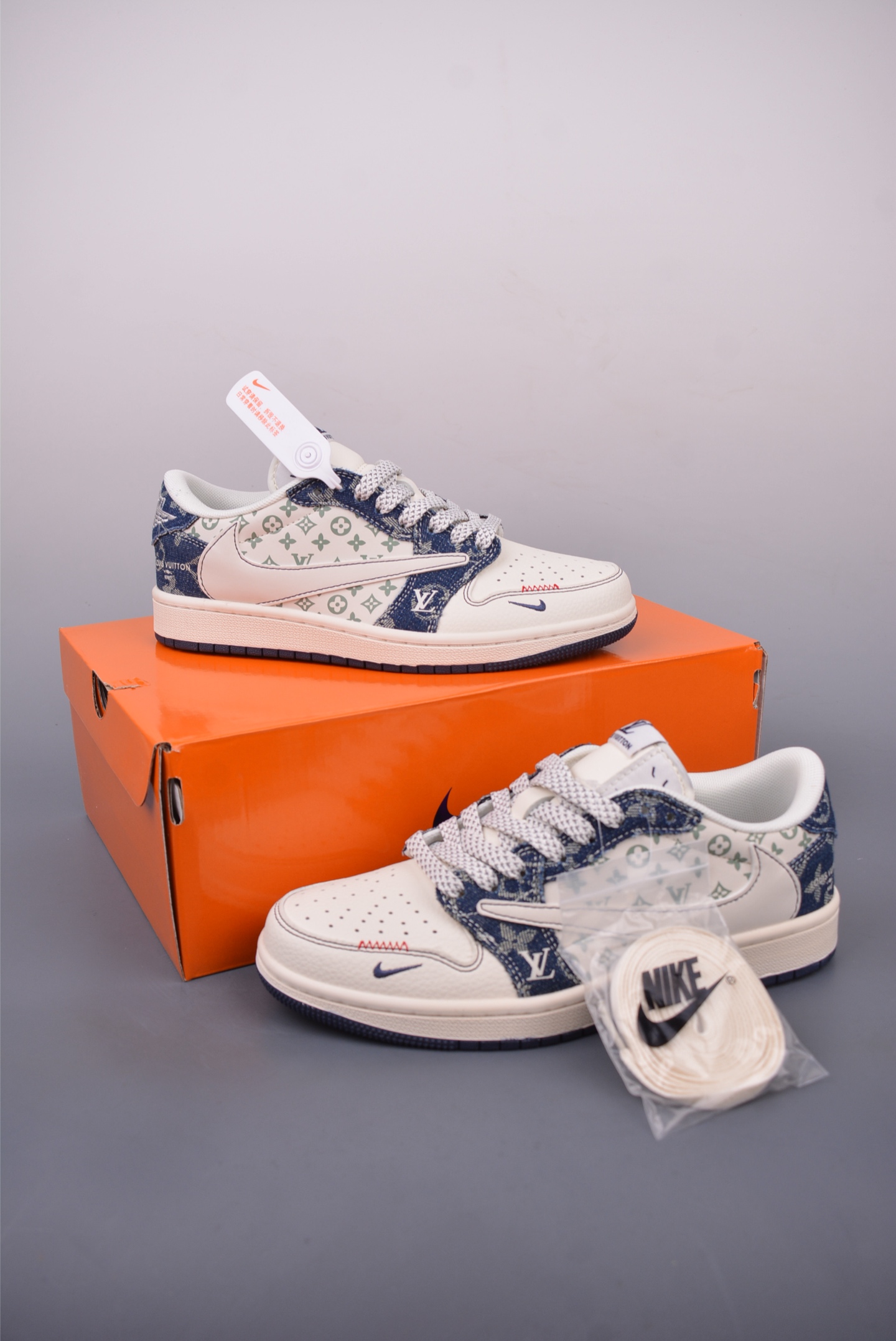 Fragment x Travis Scott x LV Air Jordan 1 Low 三方联名倒钩 YX5066-326
