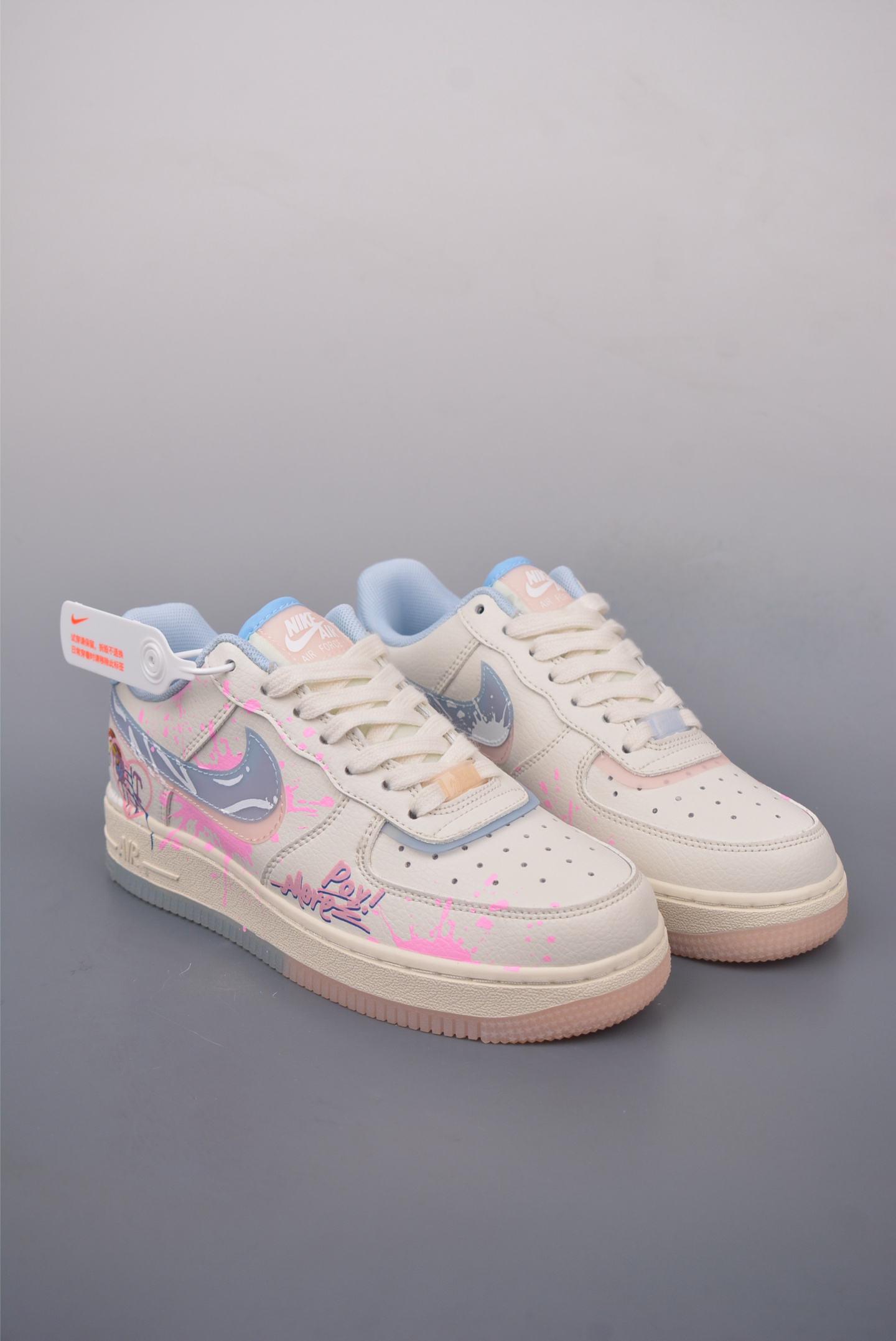 260 Nike Air Force 1 Low 520蓝粉爱心 CW1574-058
