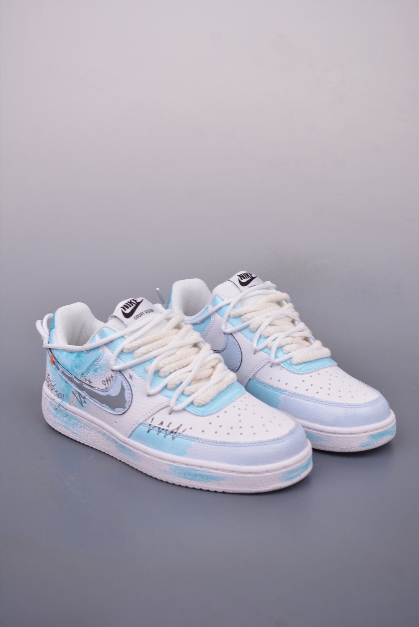 260 Nike Court Vision Low 手绘涂鸦 解构绑带 百搭透气休闲运动板鞋 DH2987-218