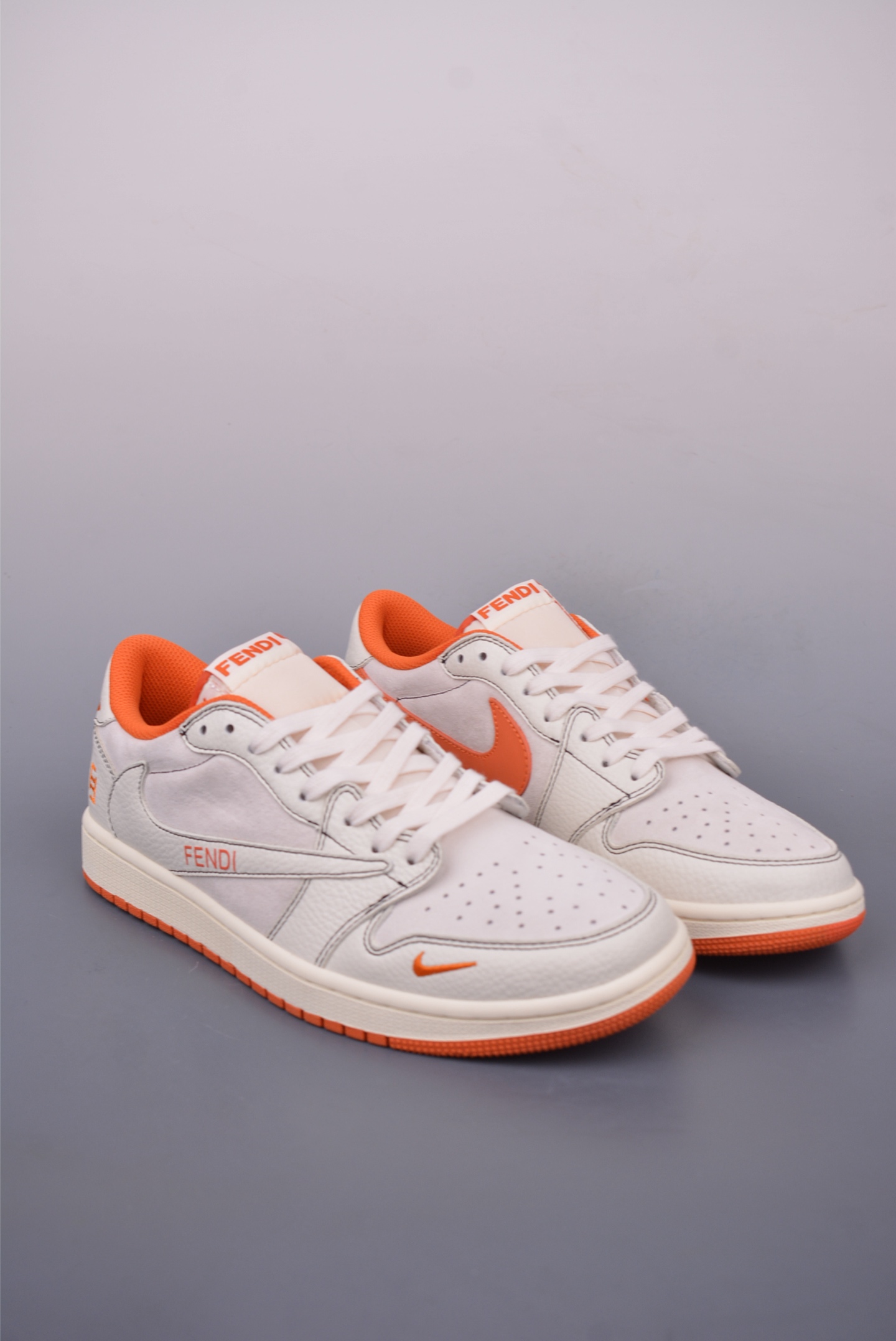Fendi Air Jordan 1 Low Sneakers Orange and White Designer Shoes 1 i1746751150645 9023 0 0