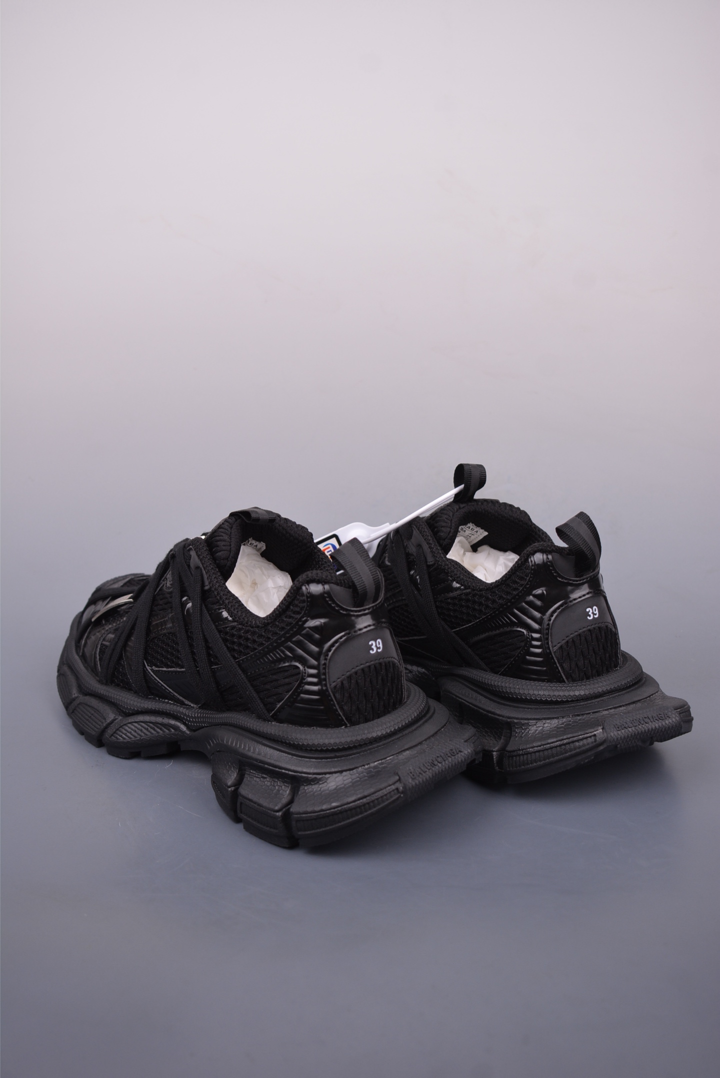 Balenciaga 3XL Black Lace-Up Sneakers with Distressed Details - Unisex 2 i1746917953023 623 0 1
