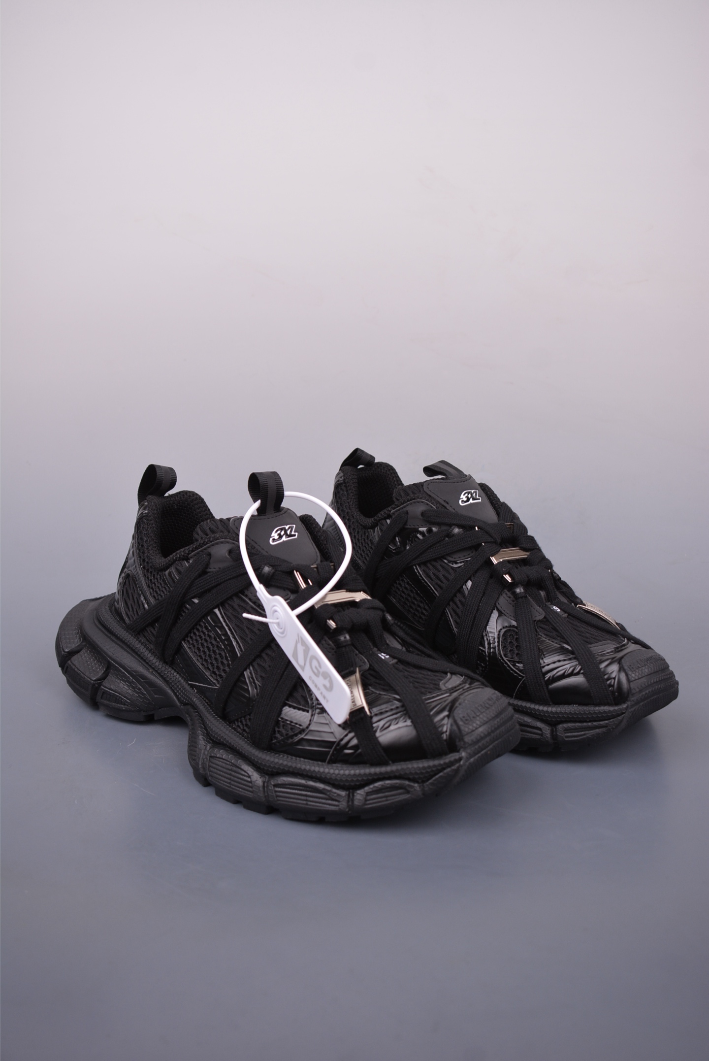 Balenciaga 3XL Black Lace-Up Sneakers with Distressed Details - Unisex 1 i1746917953066 7597 0 0