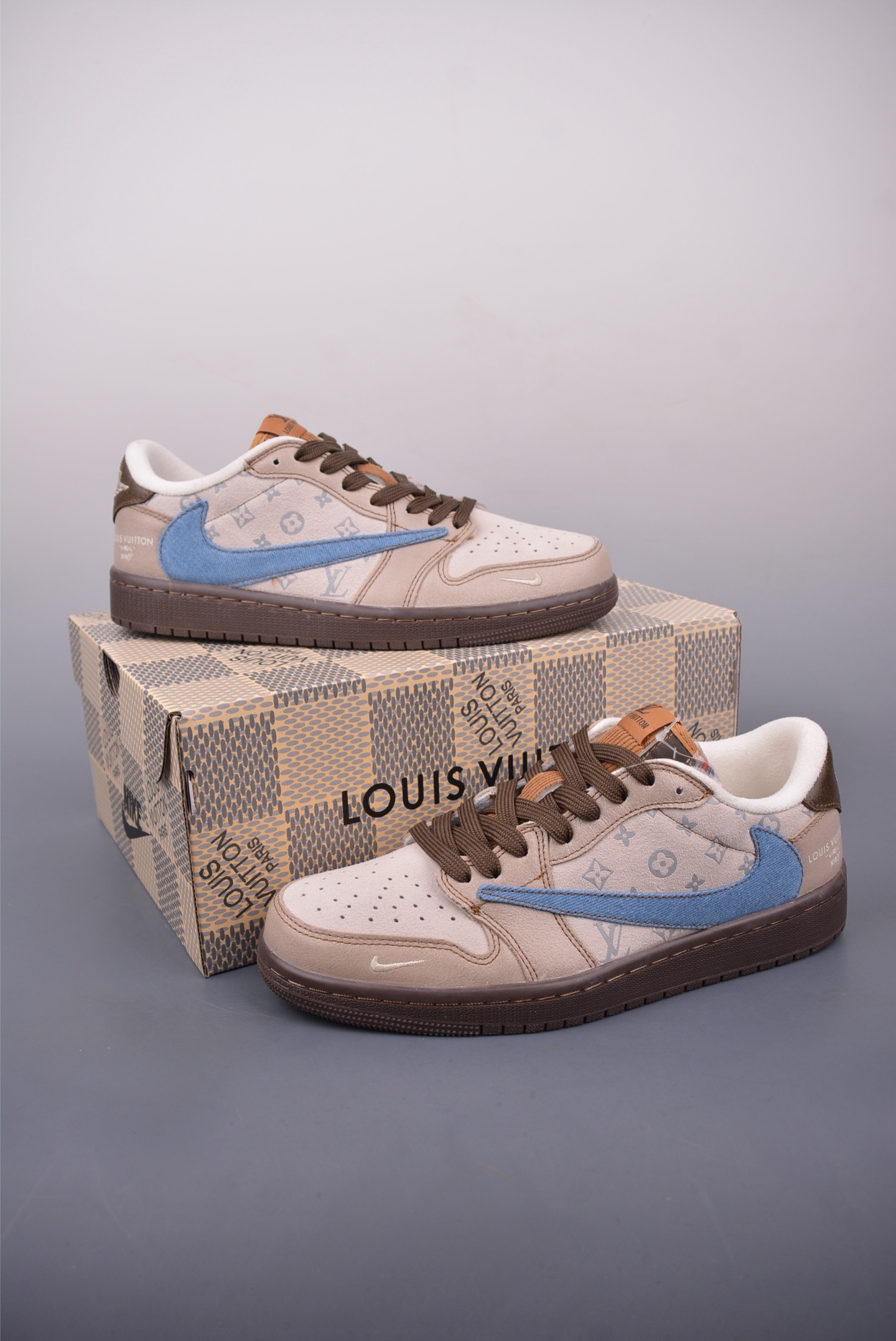 Fragment x Travis Scott x LV Air Jordan 1 Low 三方联名倒钩 CH6336-022