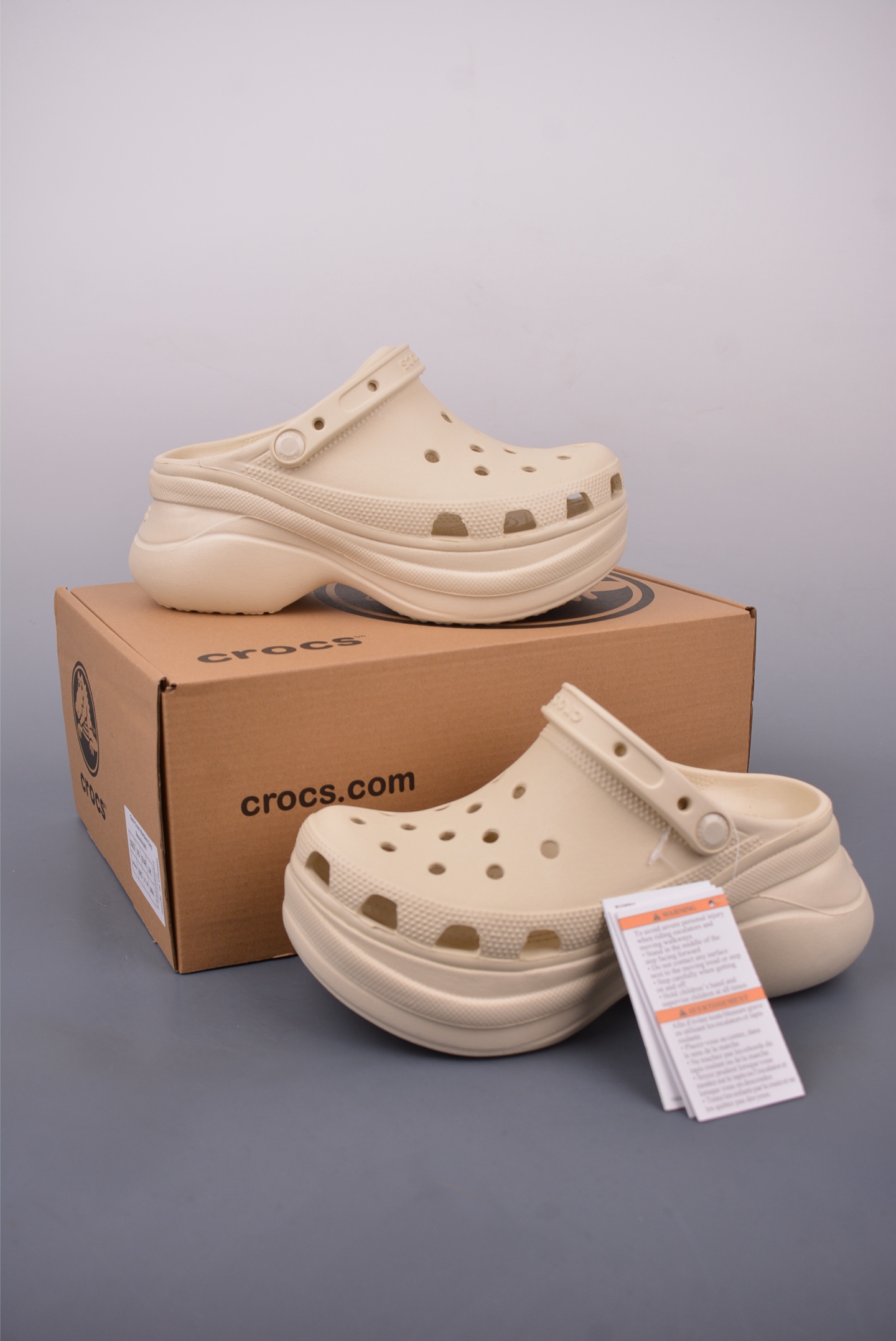 Crocs Women's Classic Platform Clog | Lightweight and Comfortable Beige Sandal 5 i1747126921828 4701 0 4