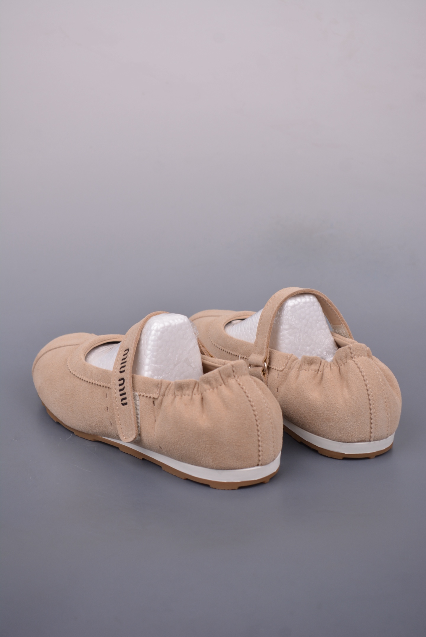 Miu Miu Women's Mary Jane Ballerina Flats Suede Beige Size 35-40 2 i1747127408205 521 0 1