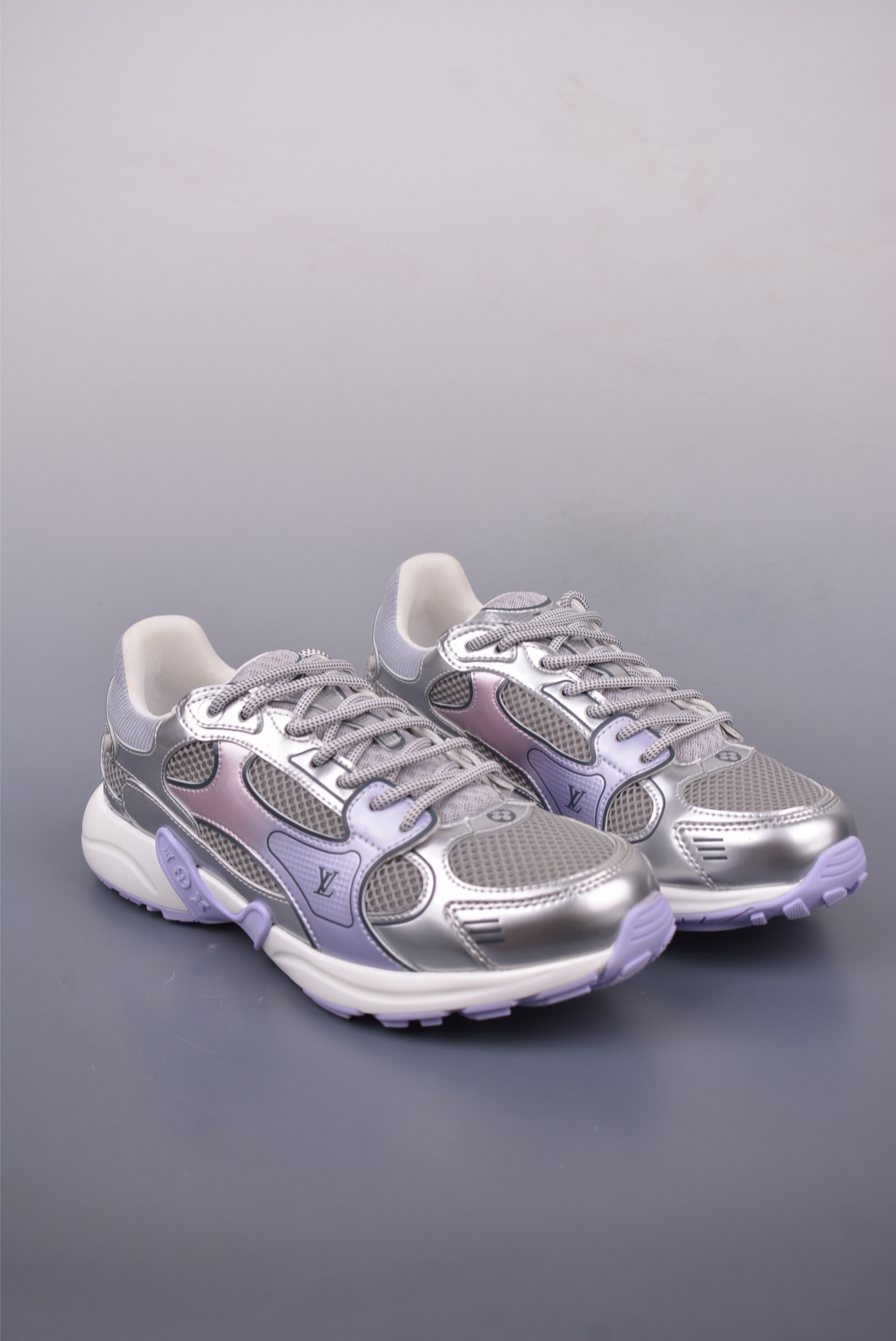 Louis Vuitton Trainer Sneakers - Spring/Summer Collection - Silver/Purple
