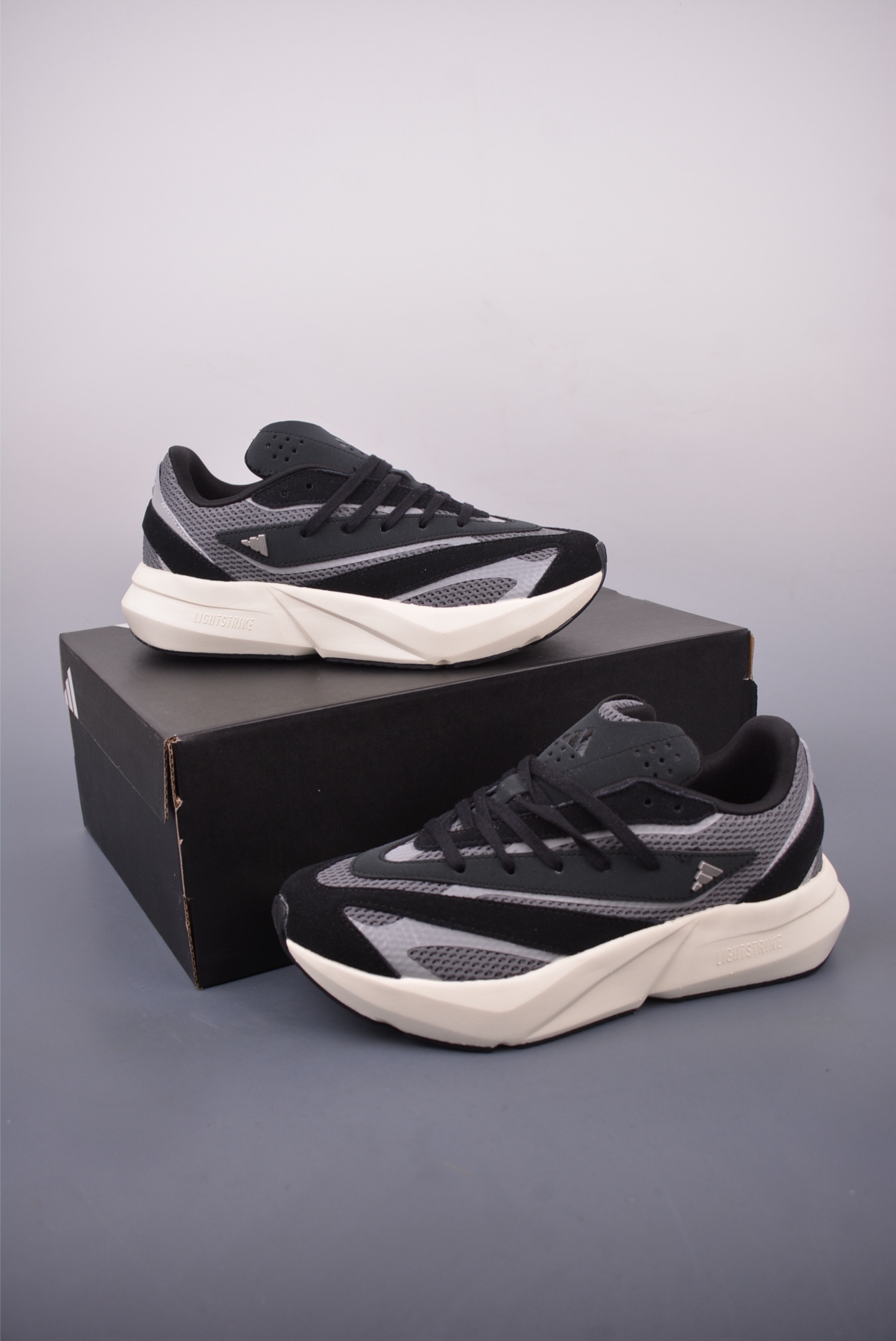 Adidas Lightblaze Men's Breathable Suede Running Shoes - Black/Grey 5 i1747248191661 9926 0 4