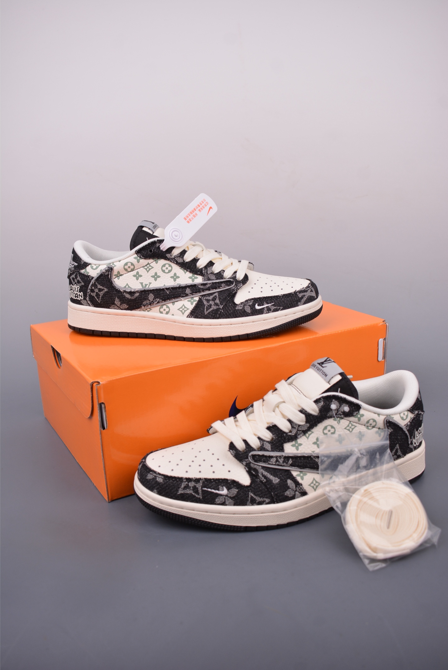 260 Fragment x Travis Scott x LV Air Jordan 1 Low 三方联名倒钩 XD0798-301