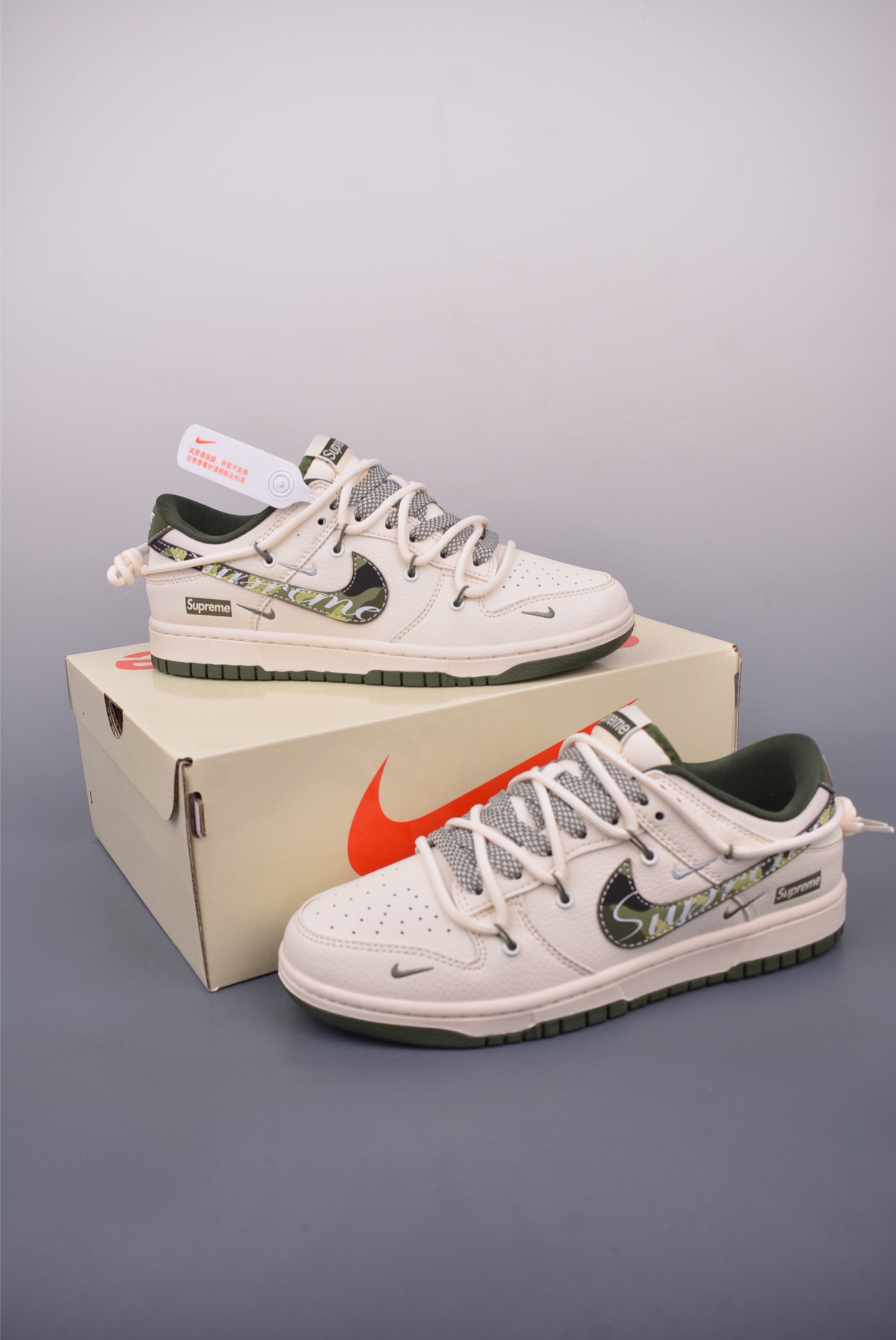 300 Nike SB Dunk Low Supreme联名 解构抽绳鞋带 DM6868-081