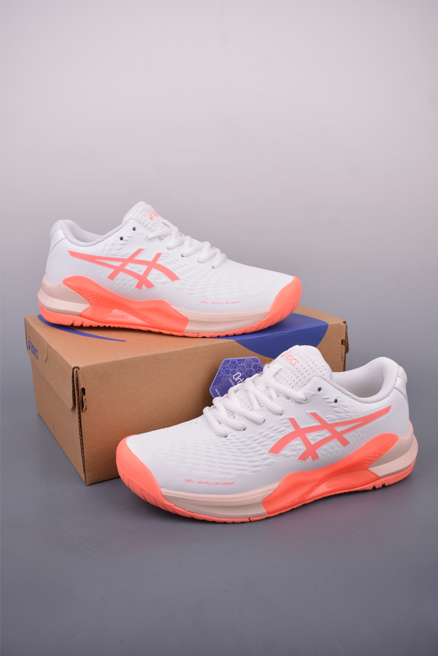 Asics Gel-Resolution 14 White/Coral Women's Tennis Shoes Breathable Lightweight 6 i1747692161641 1276 0 4