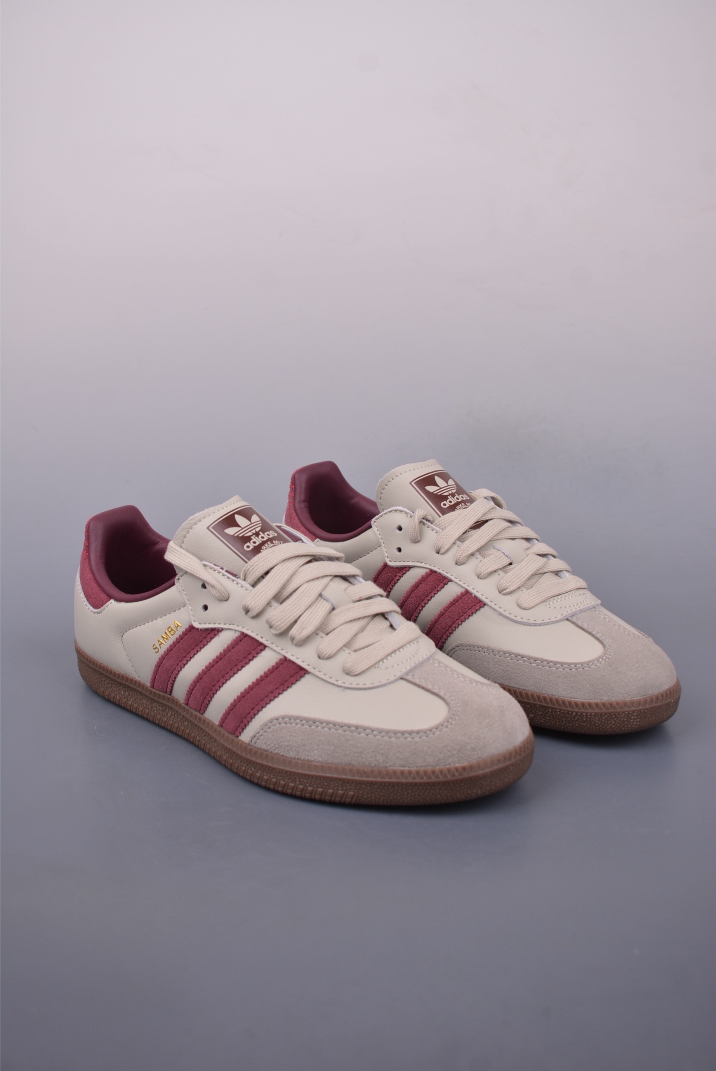 Adidas Samba OG Shoes - Beige/Burgundy - Retro Style, Ultimate Comfort 1 i1747781533096 2640 0 0