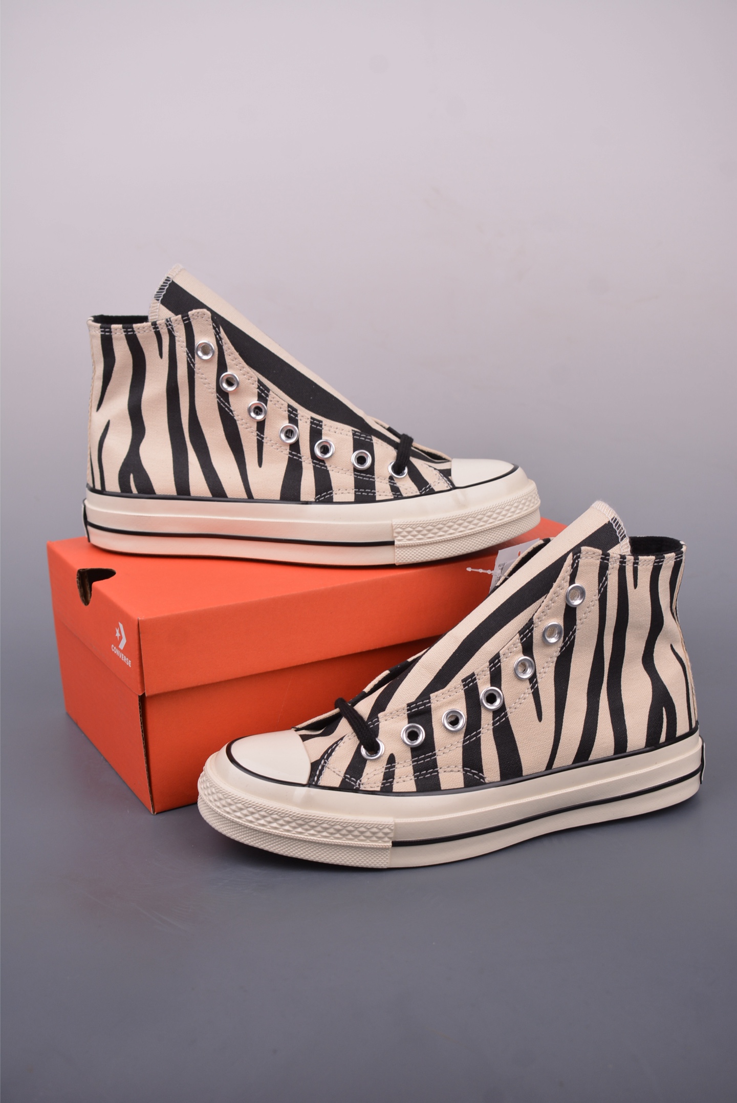 140 Converse Chuck 1970s 斑马纹 舒适防滑耐磨休闲硫化帆布鞋 163408c