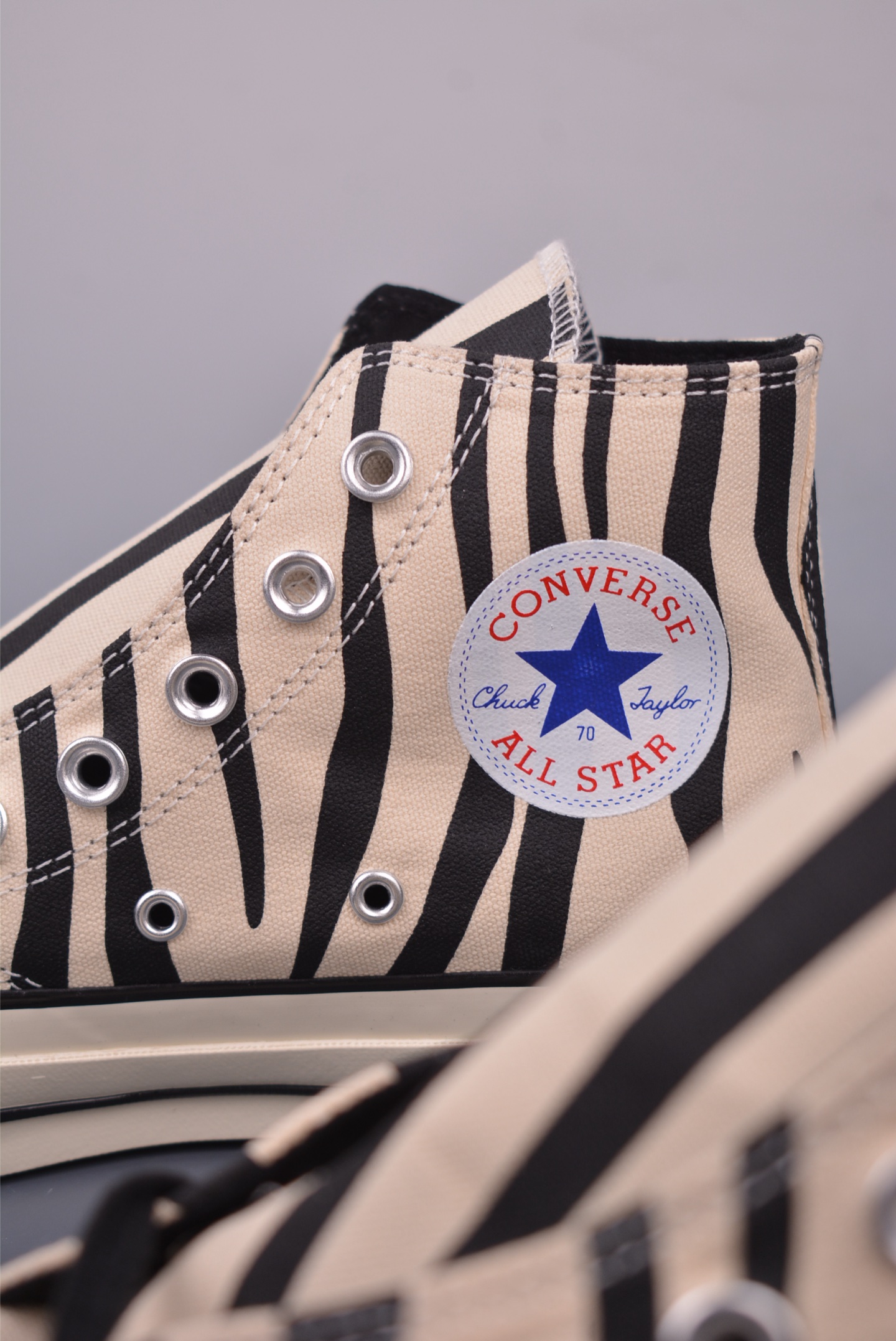 140 Converse Chuck 1970s 斑马纹 舒适防滑耐磨休闲硫化帆布鞋 163408c