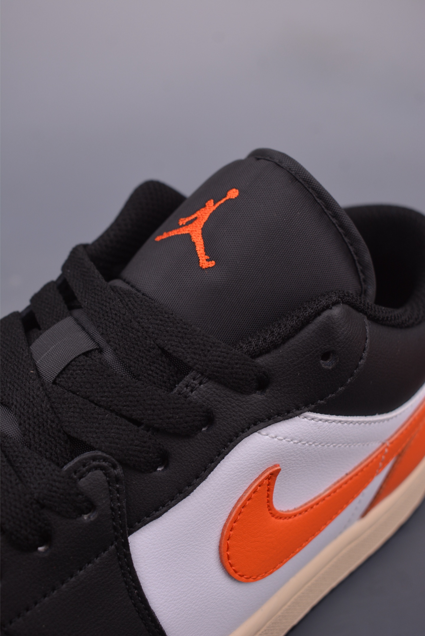 Air Jordan 1 Low Black/White/Orange Leather Basketball Shoes for Men 7 i1747941095595 794 0 6