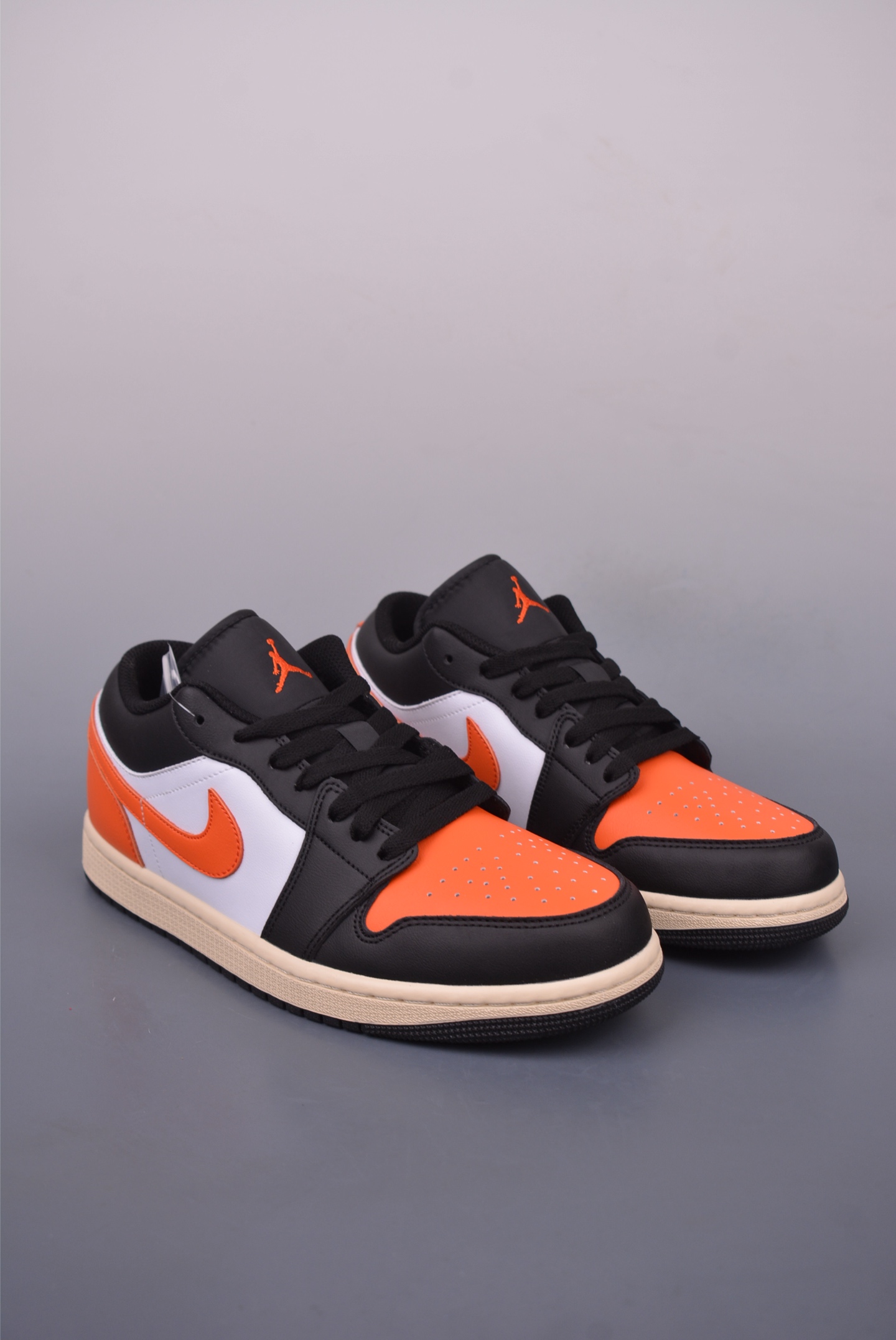 Air Jordan 1 Low Black/White/Orange Leather Basketball Shoes for Men 1 i1747941101428 282 0 0