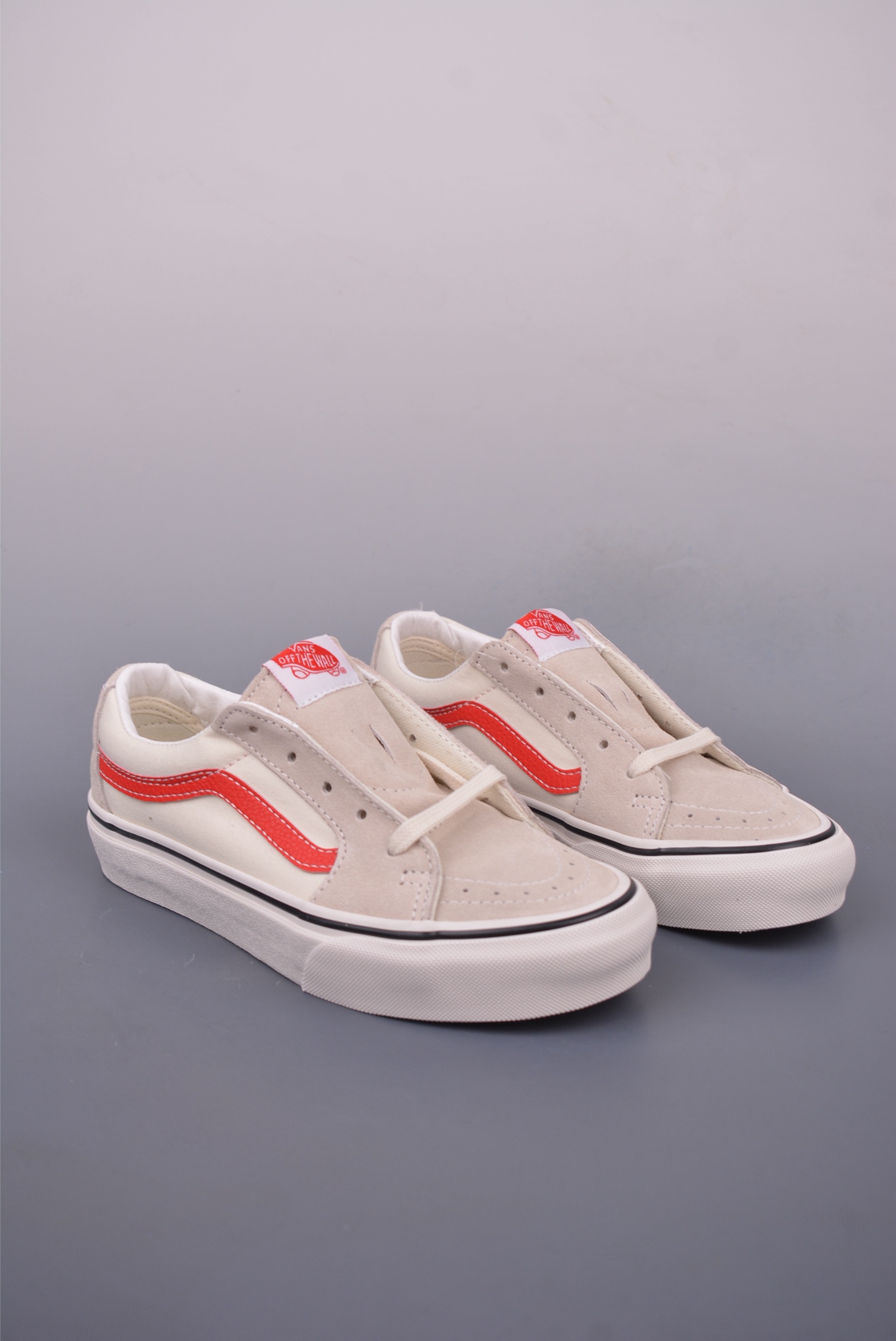 Vans SK8-Low White/Red Stripe Canvas Shoes - Low Top, Comfortable, Stylish 2 i1747941444632 4324 0 0