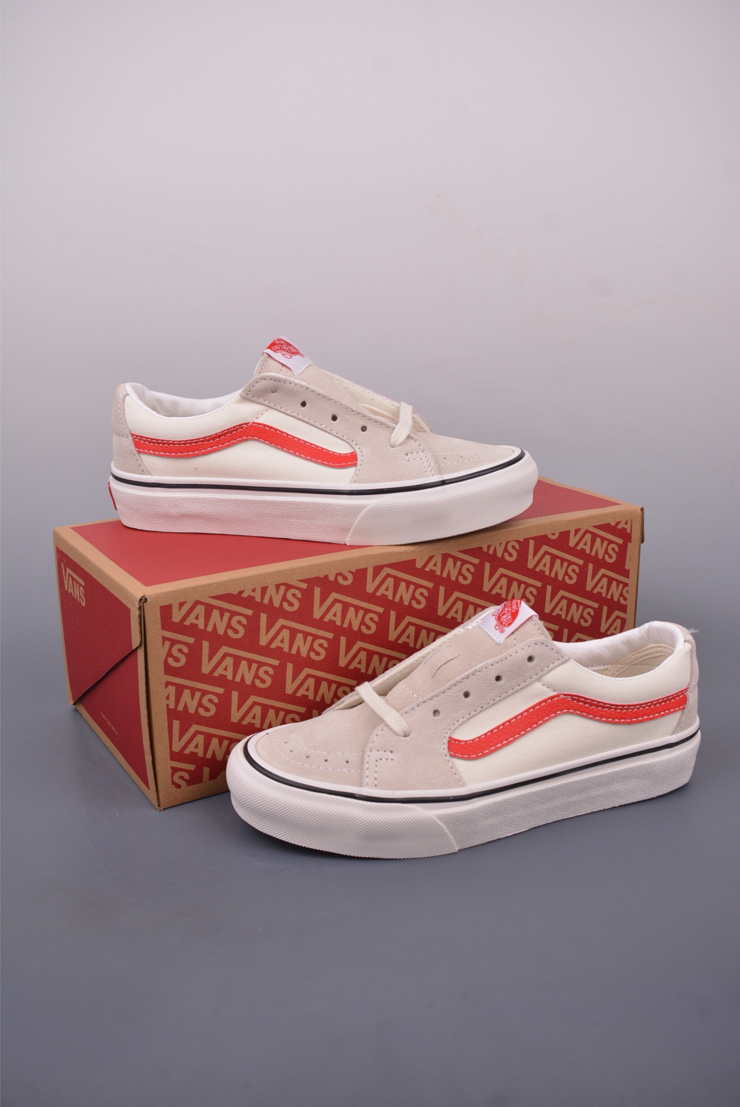 Vans SK8-Low White/Red Stripe Canvas Shoes - Low Top, Comfortable, Stylish 6 i1747941444666 3864 0 4