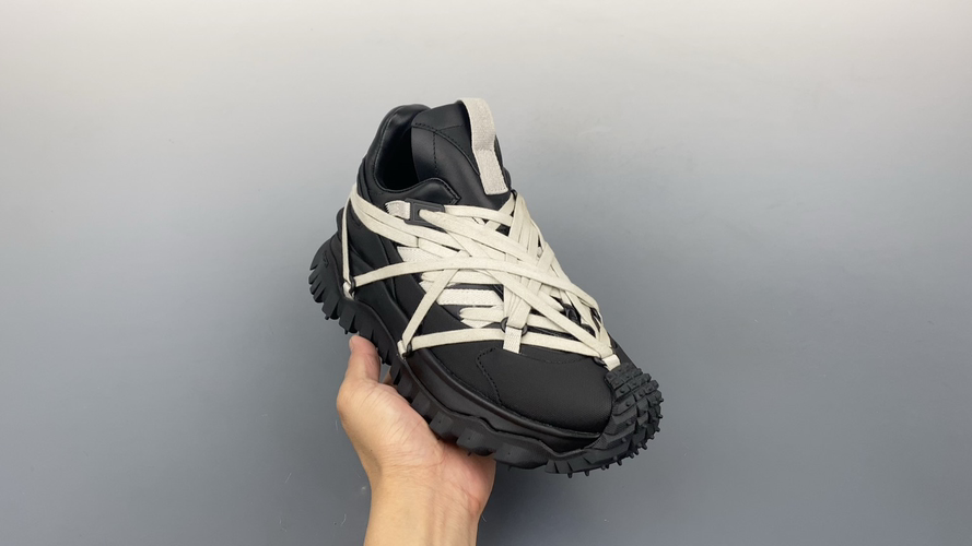 Rick Owens x Moncler Trailgrip Sneakers - Black Designer Fashion Shoes