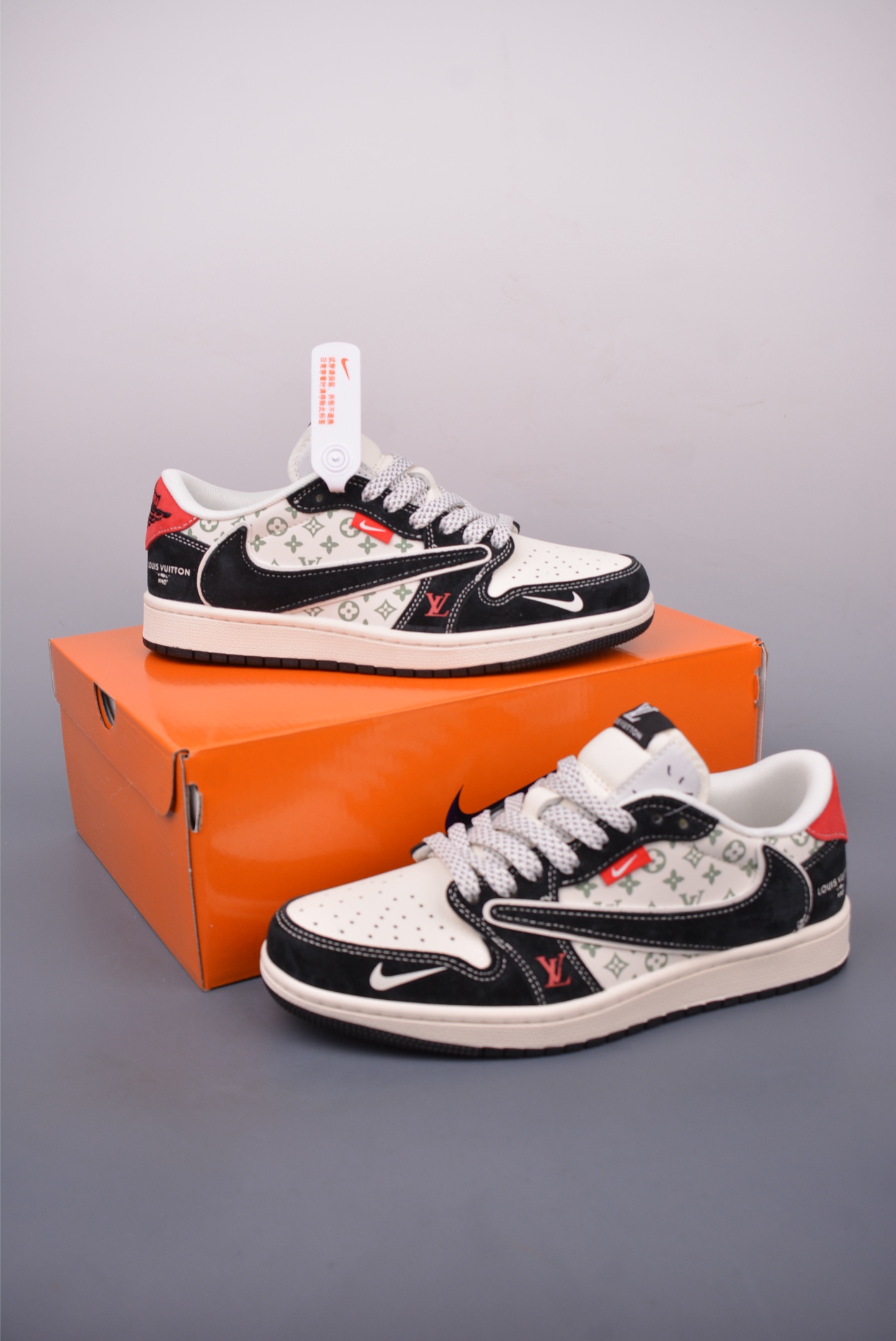 Fragment x Travis Scott x LV Air Jordan 1 Low 三方联名倒钩 YX5066-333