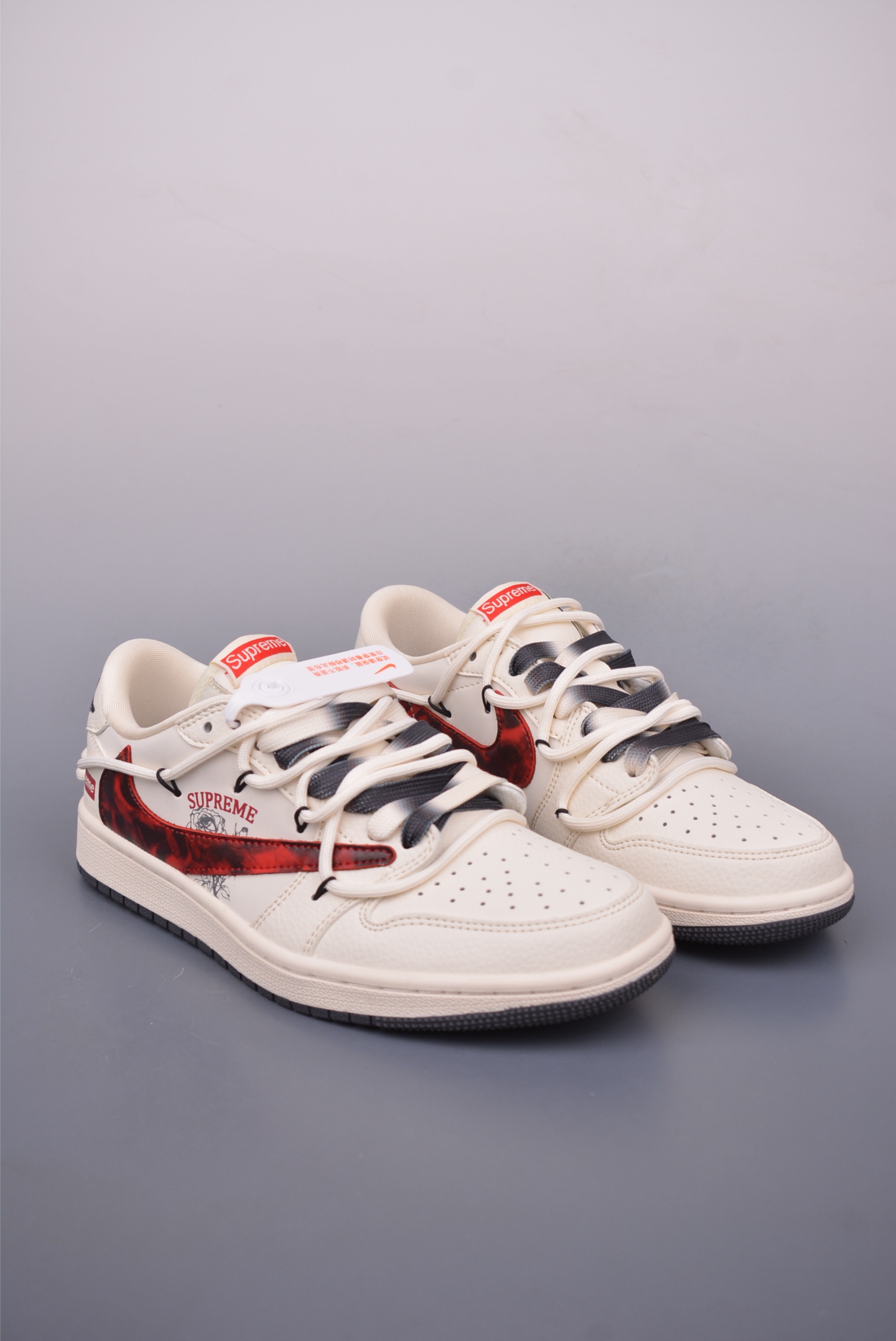 300 Fragment x Travis Scott x Supreme 绑带解构 Air Jordan 1 Low 三方联名倒钩 DM6868-109
