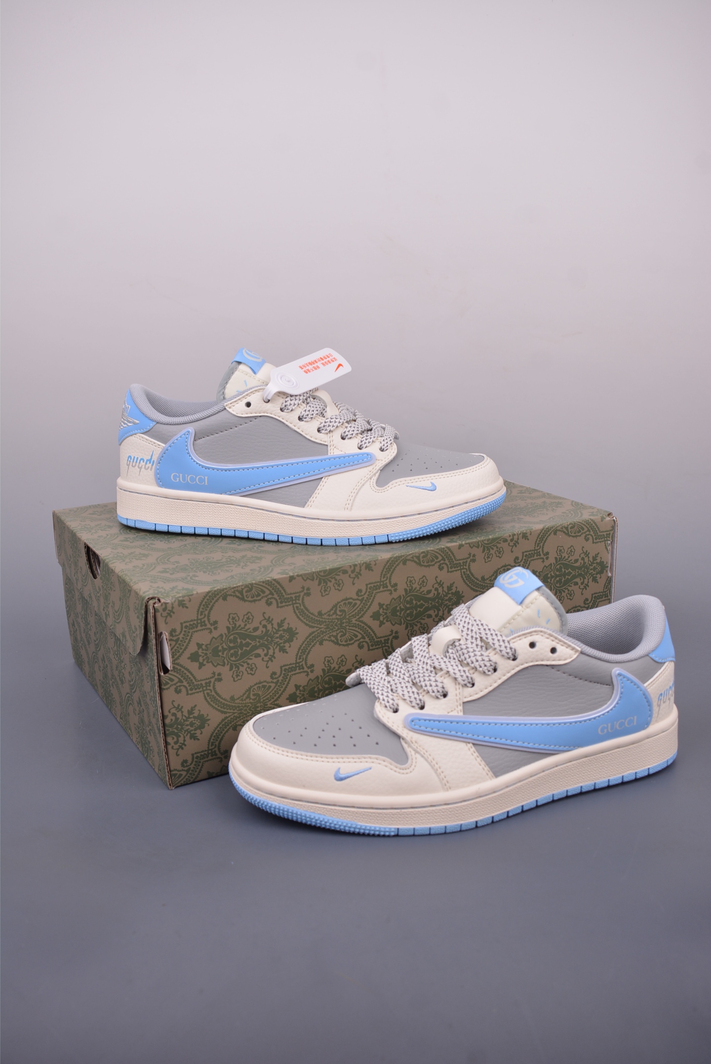 Fragment x Travis Scott x Gucci Air Jordan 1 Low 三方联名倒钩 HS8068-008
