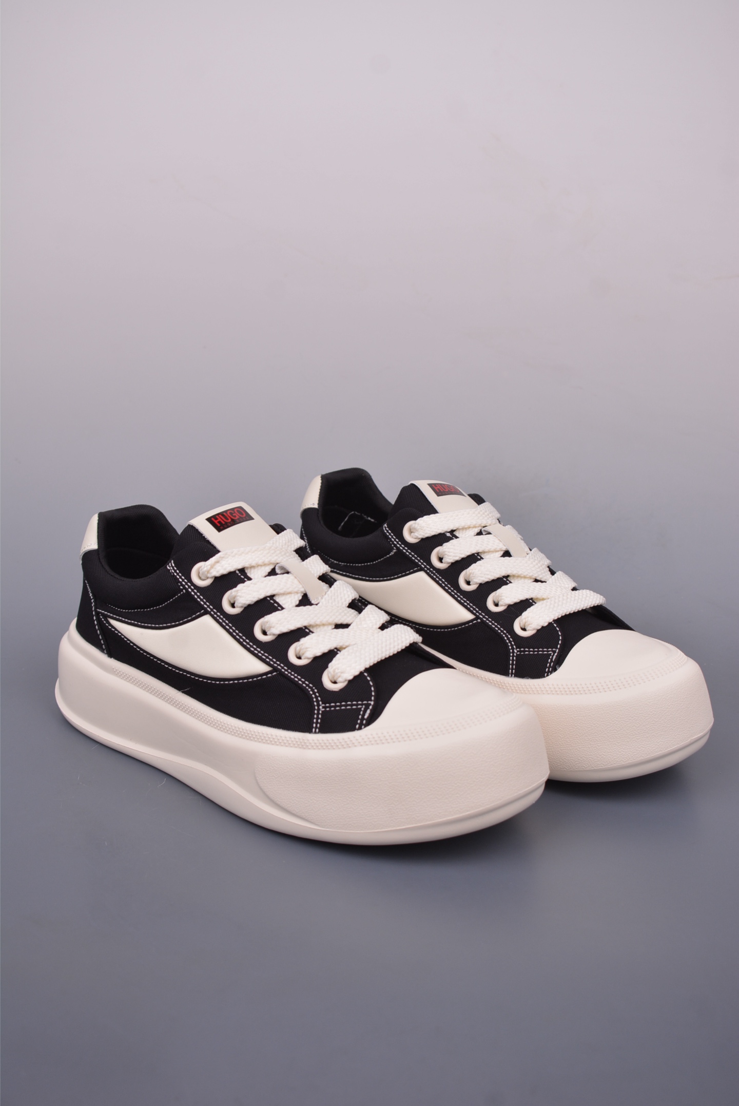 Hugo Boss Men's Nappa Leather Platform Sneakers - Black and White, Sizes 39-44 1 i1748213997519 2297 0 0