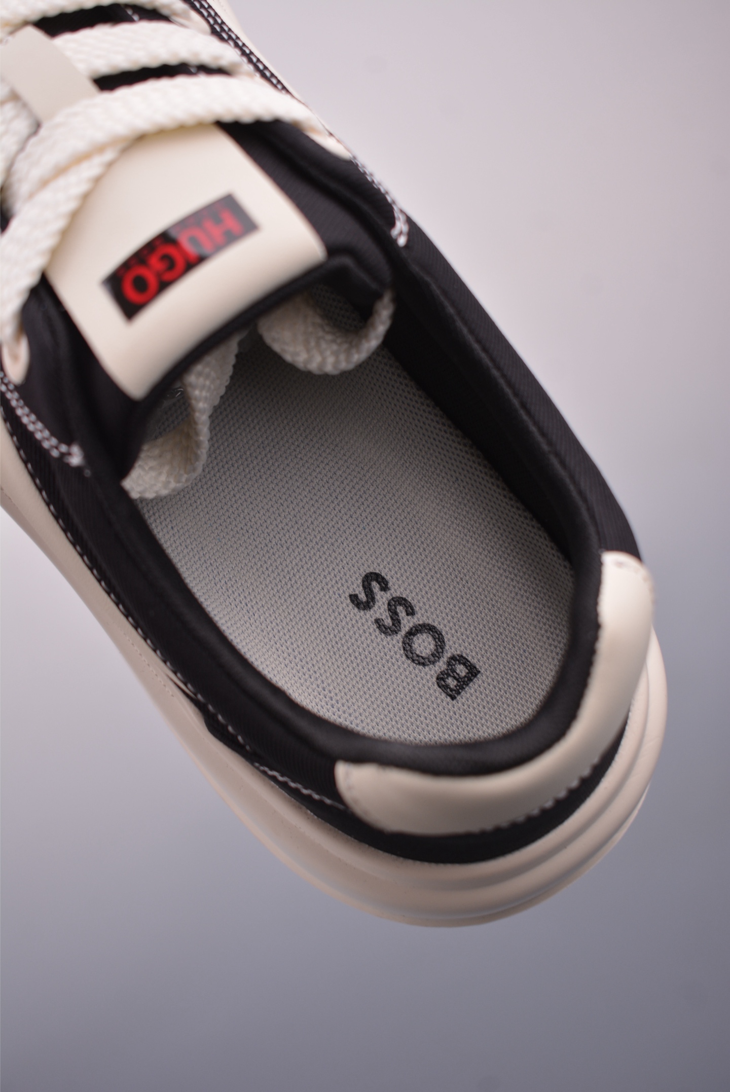 Hugo Boss Men's Nappa Leather Platform Sneakers - Black and White, Sizes 39-44 9 i1748214002260 8872 0 8