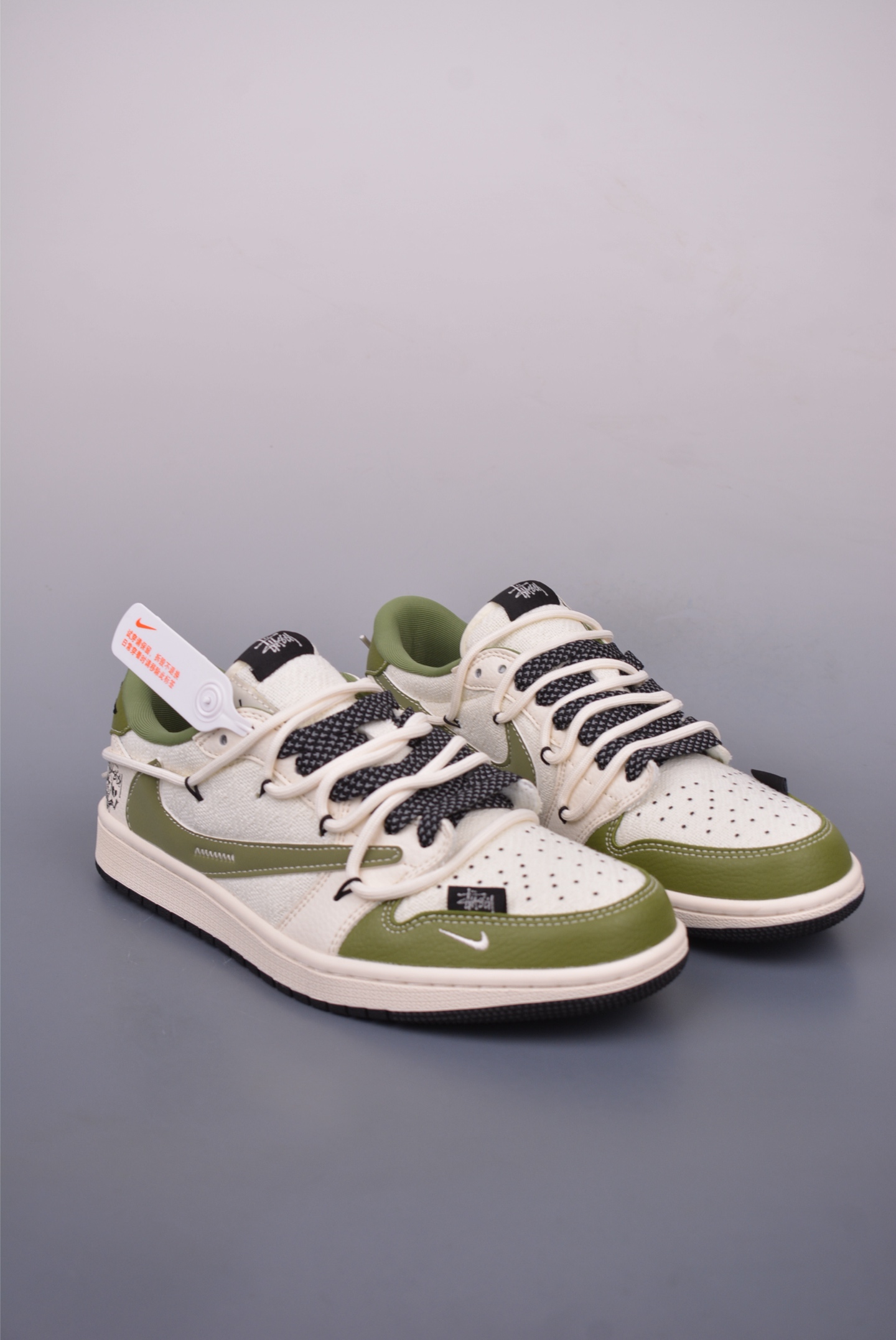 Fragment x Travis Scott x 克罗心 绑带解构 Air Jordan 1 Low 三方联名倒钩 DM6868-104